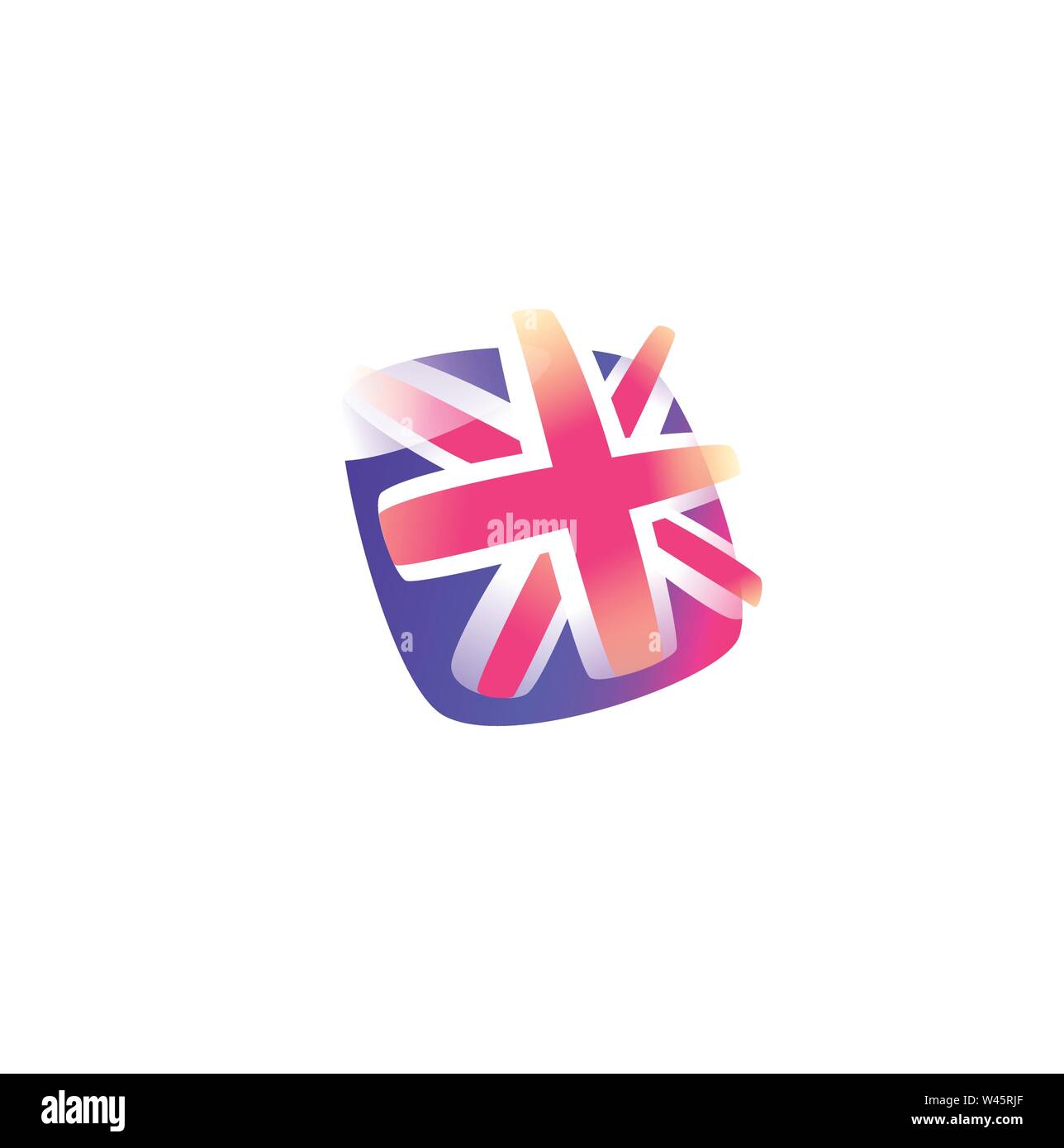 British icona bandiera. Bandiera della Gran Bretagna. Icona del vettore. Immagine è isolato su sfondo bianco. Forma di stile. Icona per sito web e stampa. Talismano, un Illustrazione Vettoriale