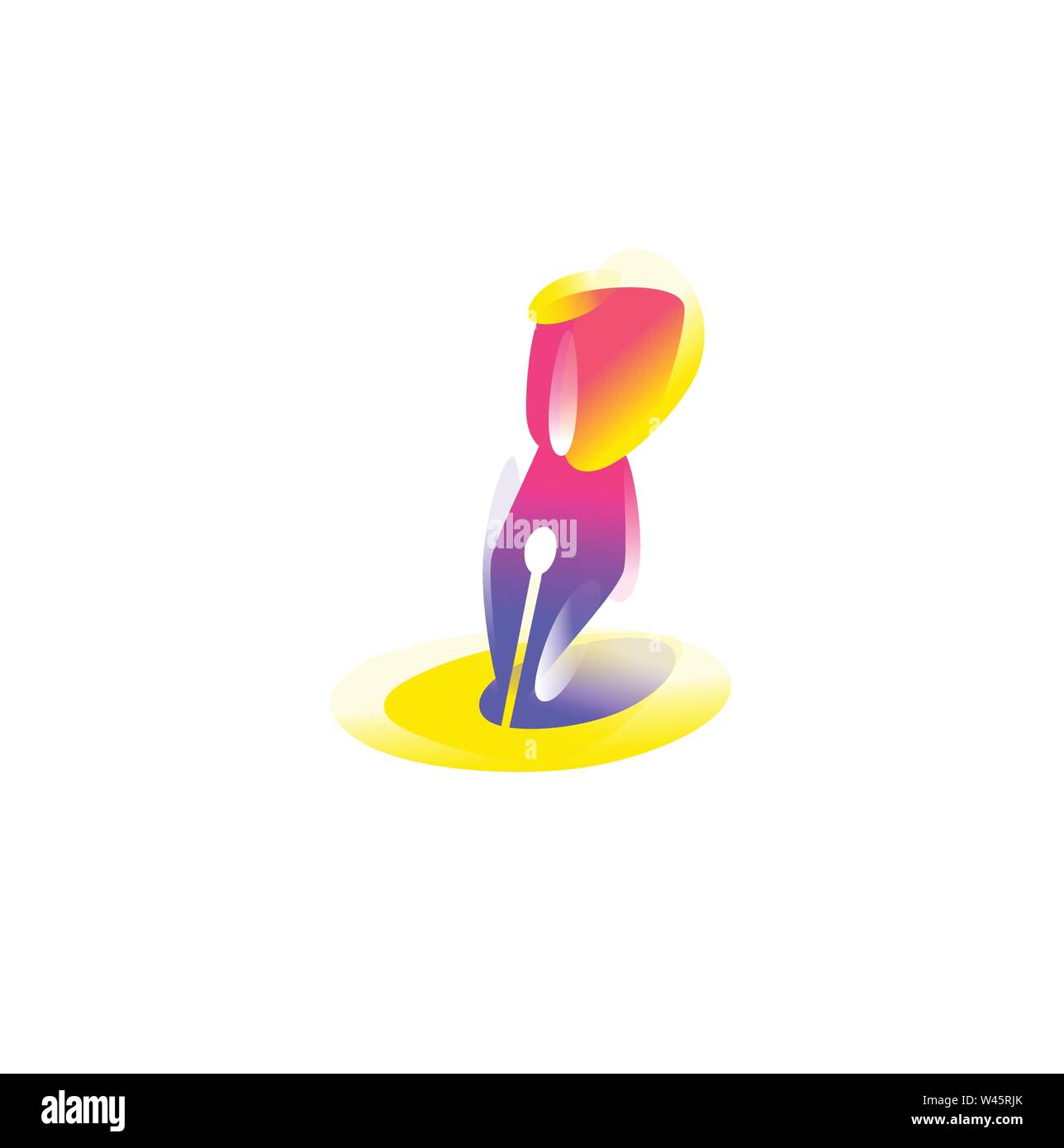 Illustrazione di una penna scritto. Illustrazione Vettoriale. Icona della penna per il logo. Immagine è isolato su sfondo bianco. Forma di stile. Icona per il sito web Illustrazione Vettoriale