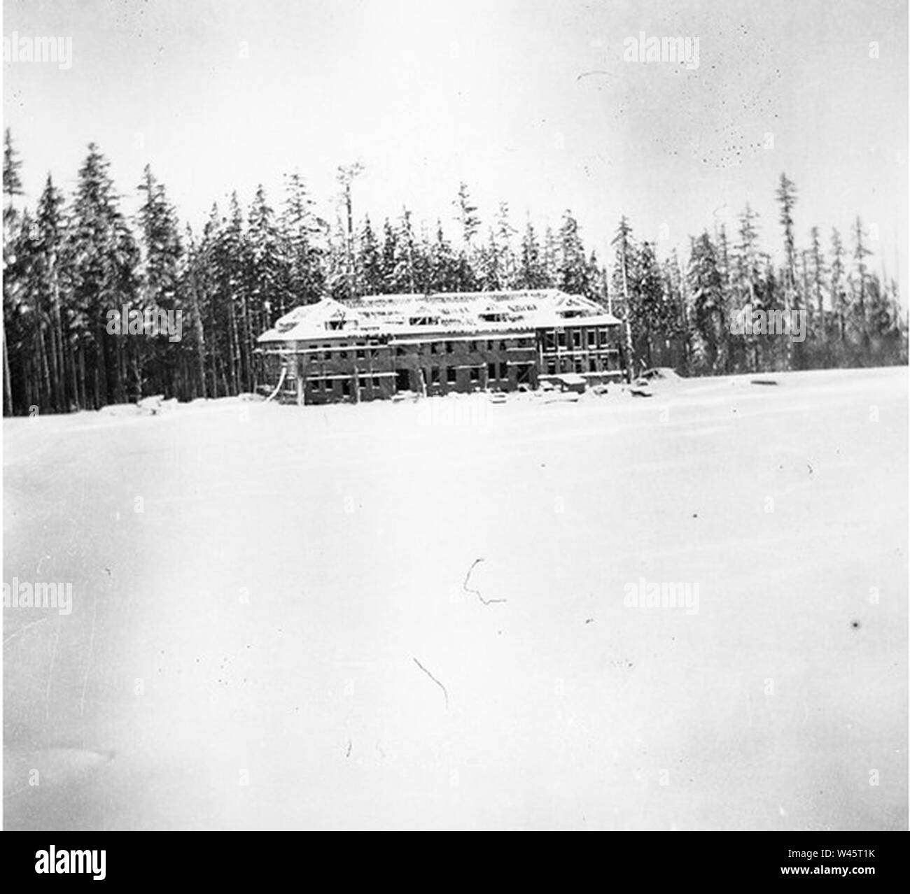 Costruzione di caserme a Fort Lawton Washington 3 gennaio 1899 (KIEHL 34). Foto Stock