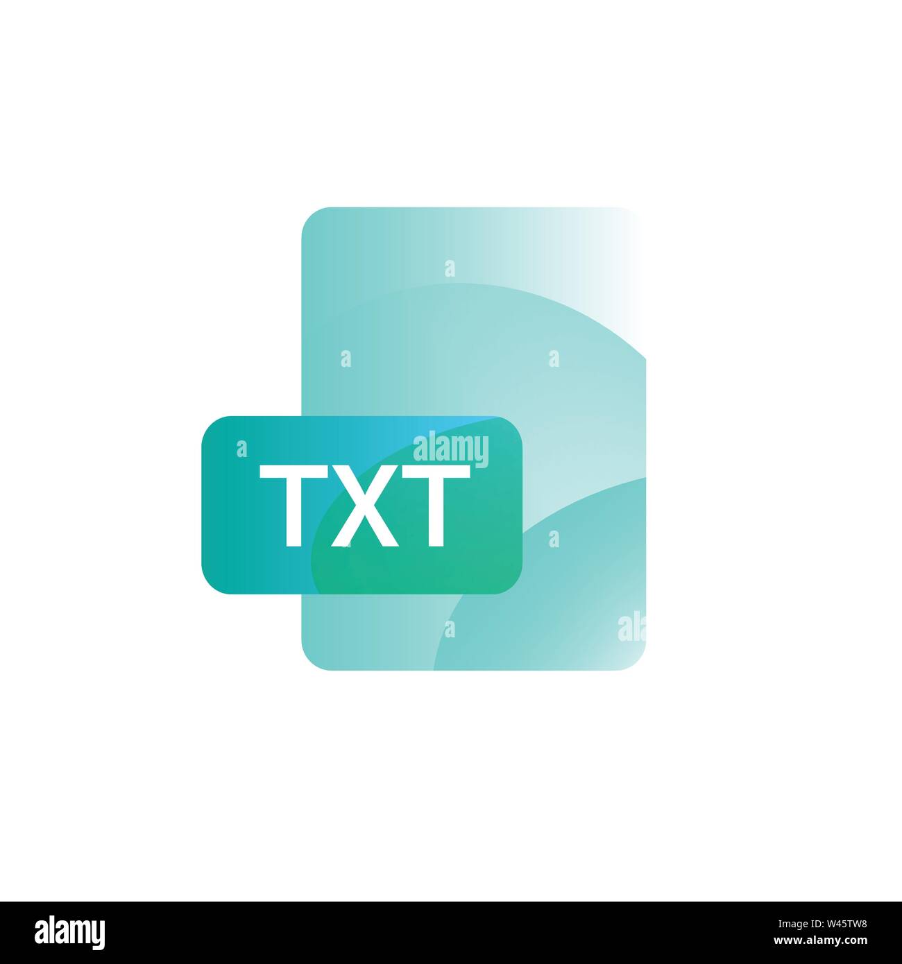 Formato TXT icona. Vettore. Gradiente stile piatto. Luminose, illustrazione di moda di icone. Immagine è isolato su sfondo bianco. Una icona moderna per il Illustrazione Vettoriale