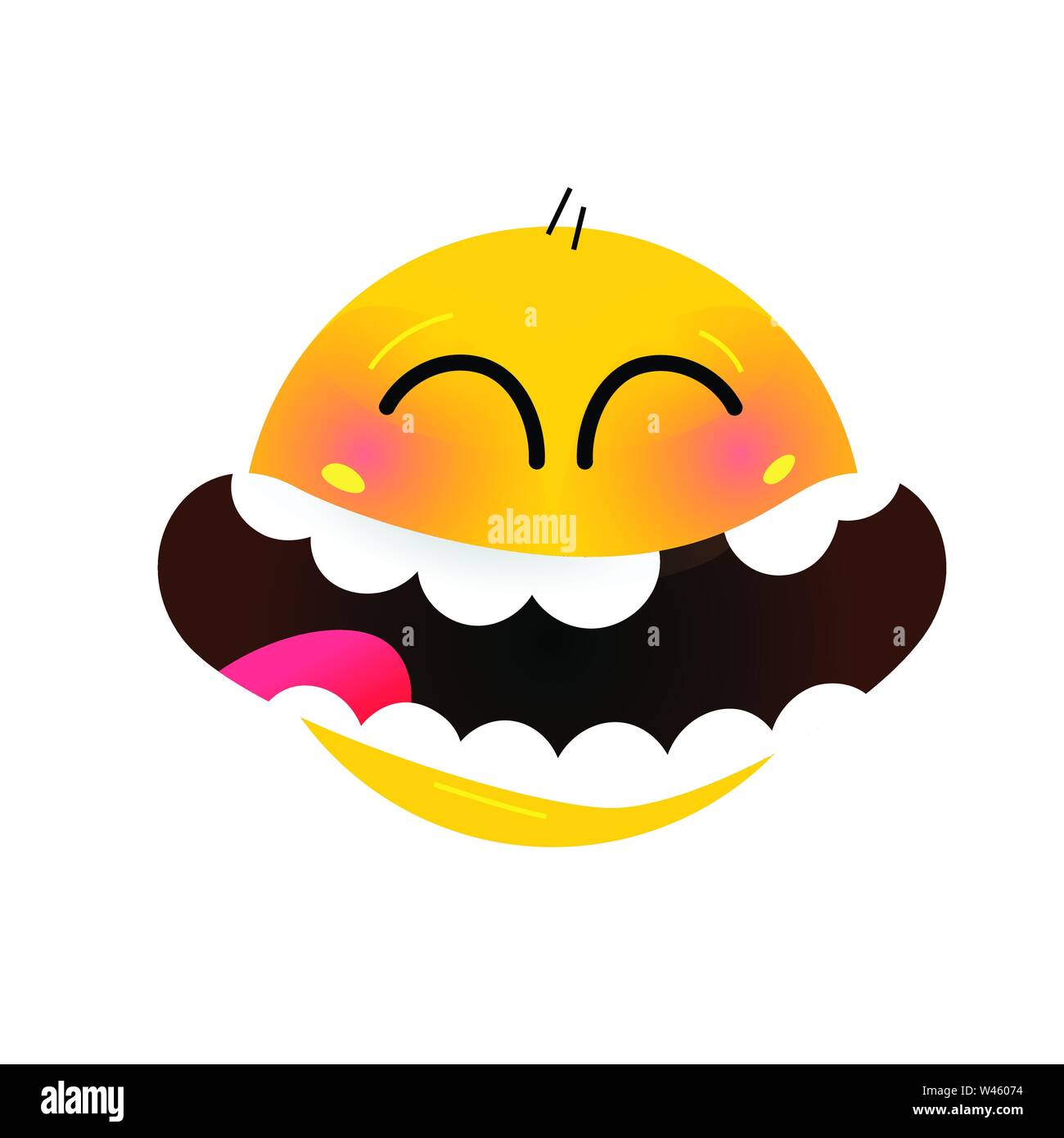 Smile. Faccia felice. Vettore. Sorriso. Immagine è isolato su sfondo bianco. Illustrazione Vettoriale