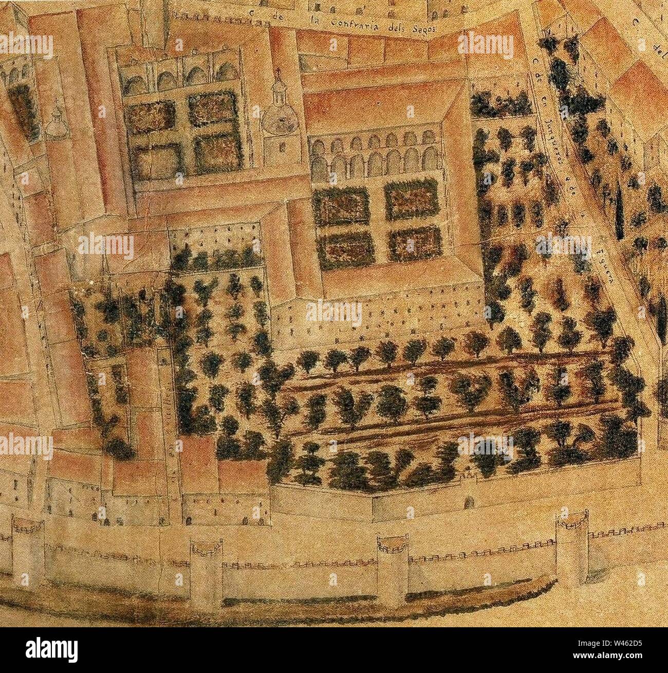 Convento del Carme de València el 1704 segons Tosca. Foto Stock