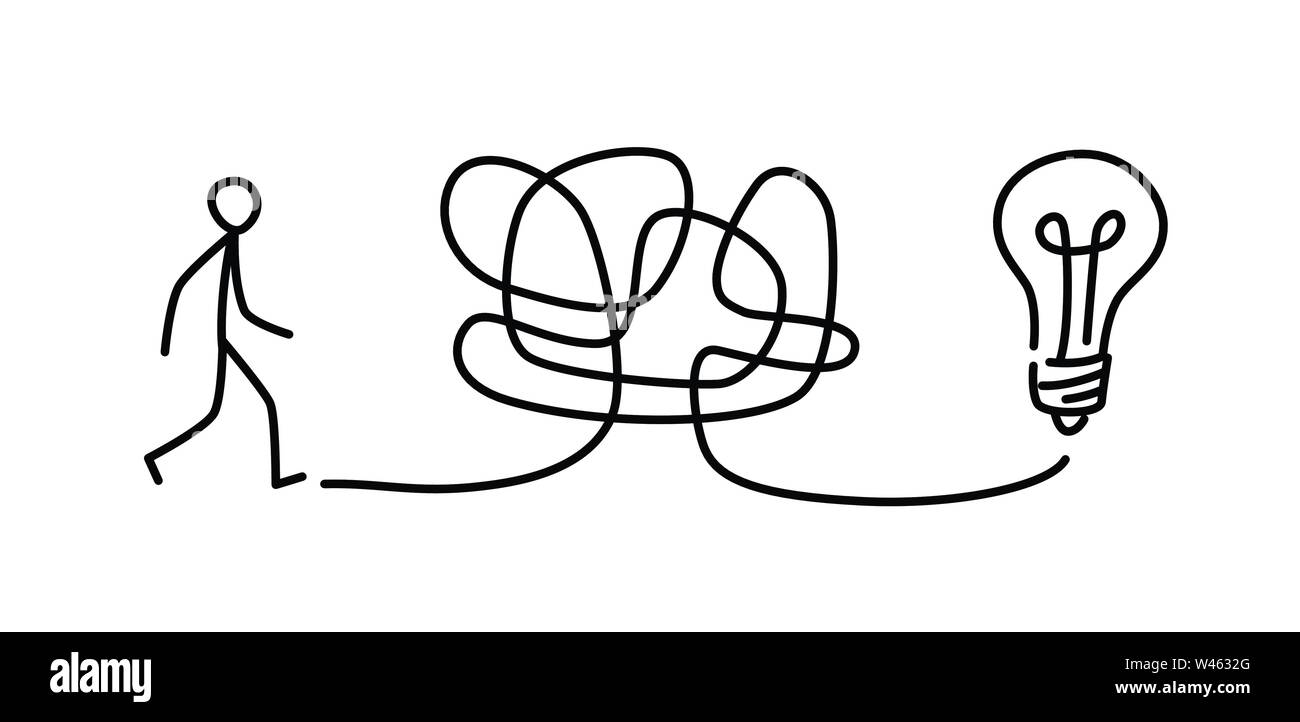 Illustrazione di un uomo a piedi attraverso un labirinto di una lampadina. Vettore. Il labirinto è come un cervello. Metafora. Lo stile lineare illustrazione per il sito web o il pr Illustrazione Vettoriale Illustrazione di un uomo a piedi attraverso un labirinto di una lampadina. Vettore. Il labirinto è come un cervello. Metafora. Lo stile lineare illustrazione per il sito web o il pr Illustrazione Vettoriale