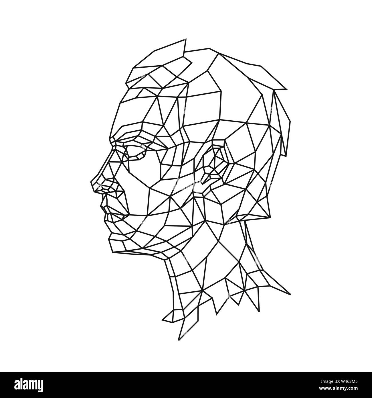 Bassa poli illustrazione della testa dell'uomo nel profilo. Vettore. Schizzo. In stile retrò. Sullo sfondo, un simbolo distintivo per l'interno. La metafora del business Illustrazione Vettoriale Bassa poli illustrazione della testa dell'uomo nel profilo. Vettore. Schizzo. In stile retrò. Sullo sfondo, un simbolo distintivo per l'interno. La metafora del business Illustrazione Vettoriale