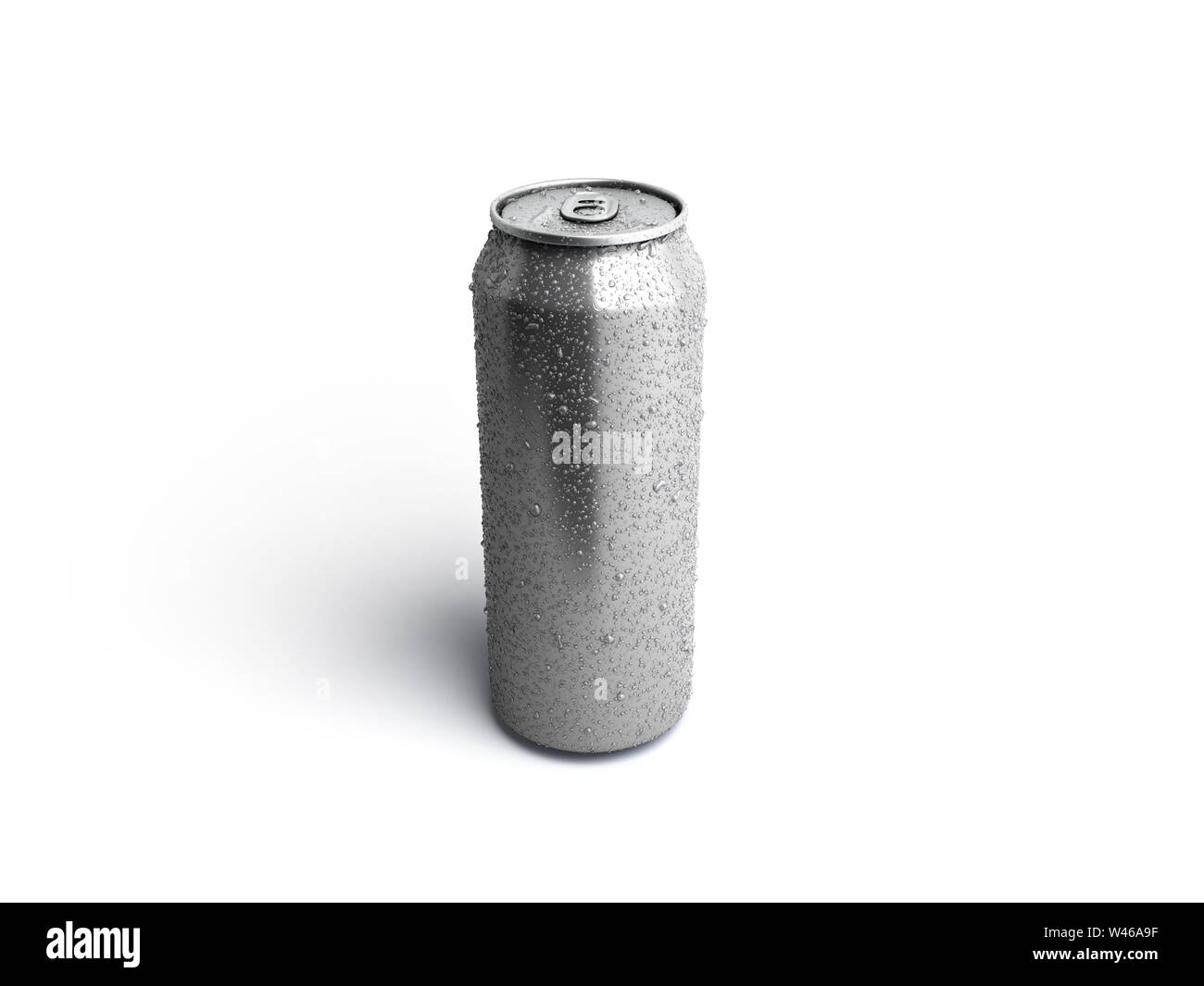 In metallo per bevande in alluminio può bere 3d rendering su bianco Foto Stock