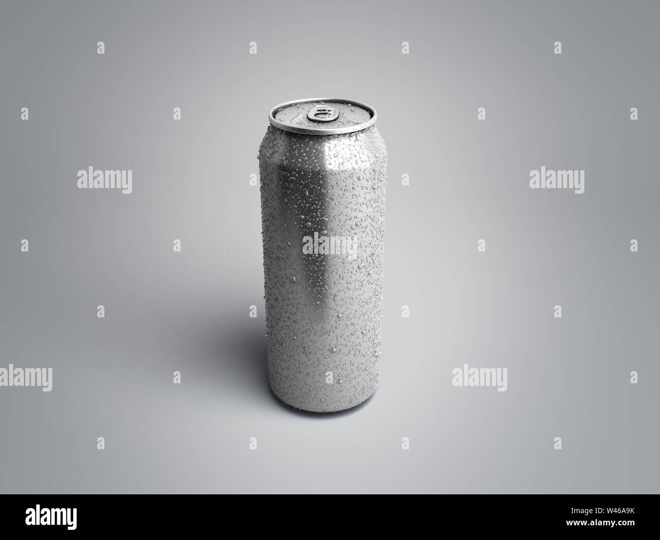 In metallo per bevande in alluminio può bere 3d rendering su grigio Foto Stock