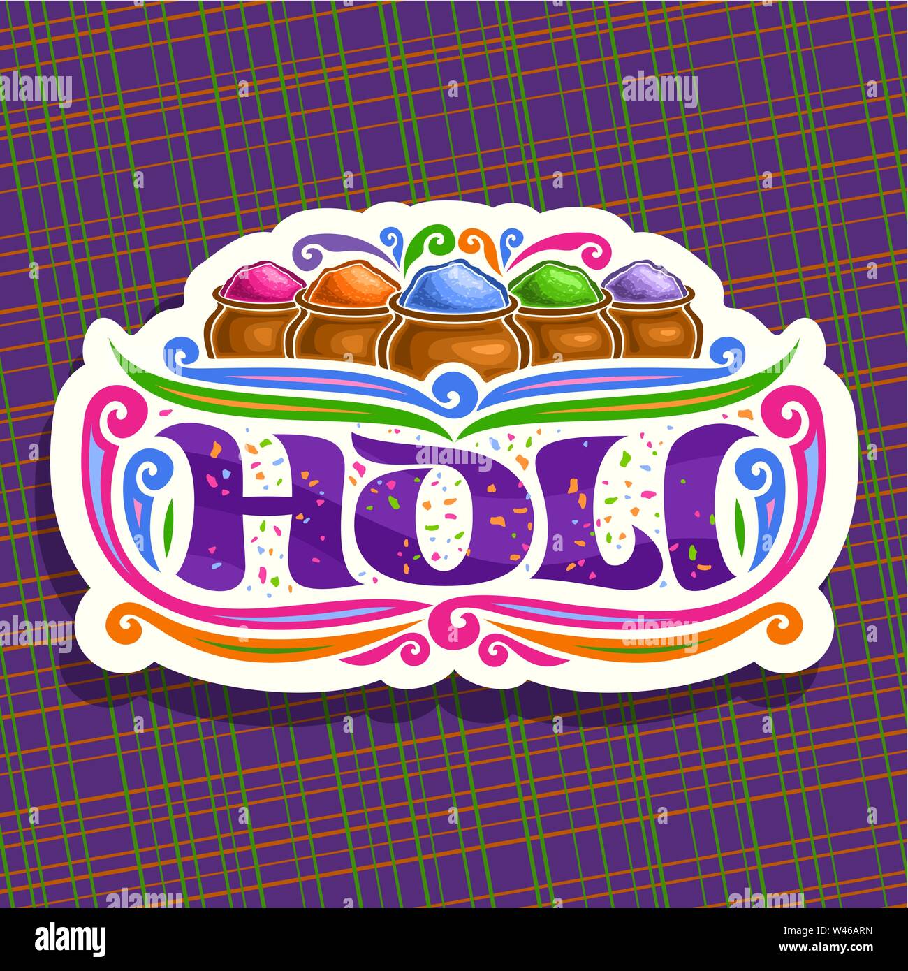 Il logo del vettore per Indian Holi festival Illustrazione Vettoriale