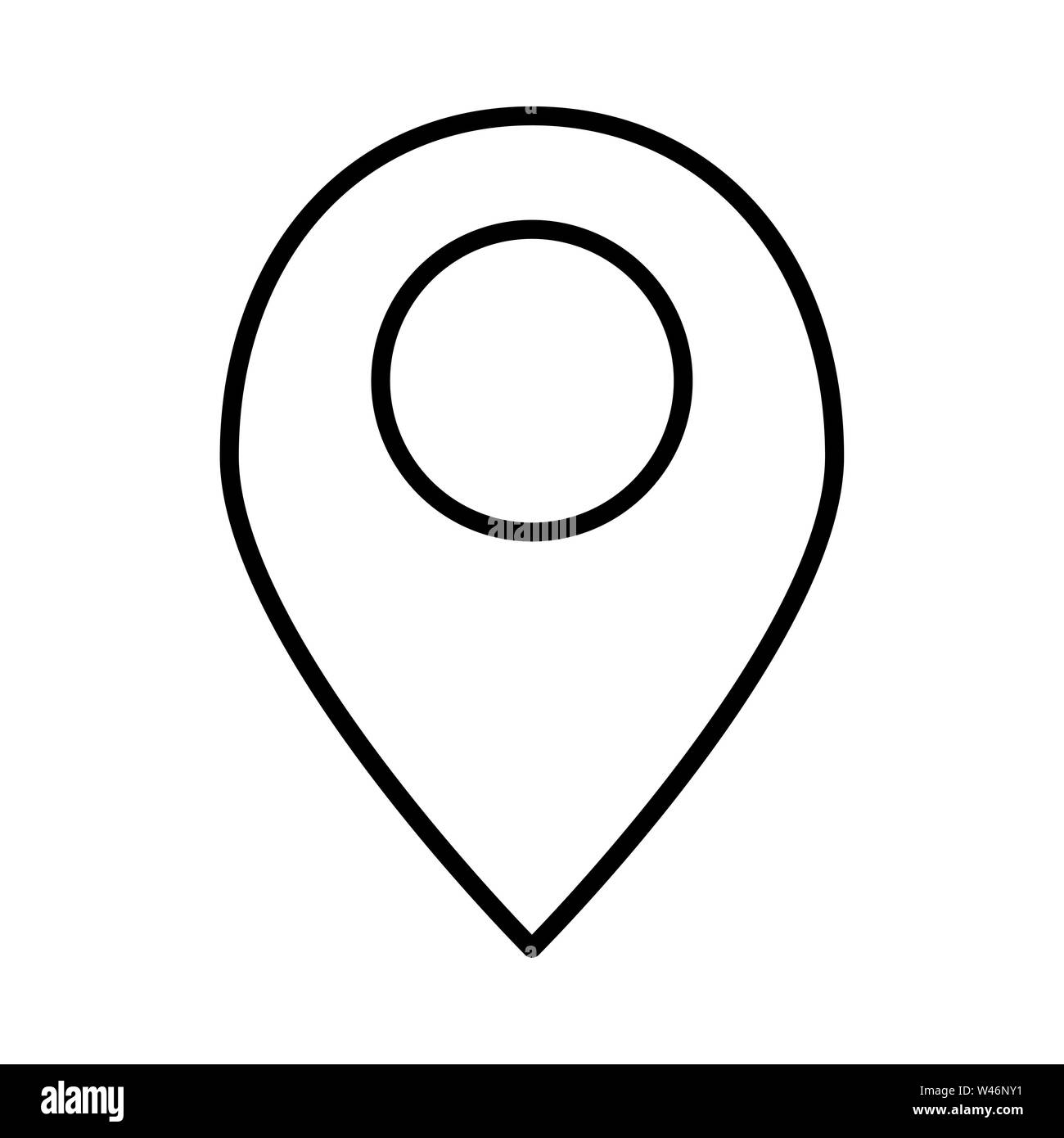 Perno di locazione icona mappa o logo illustrazione. Uso perfetto per il sito web, disegno, progettazione, ecc. Foto Stock