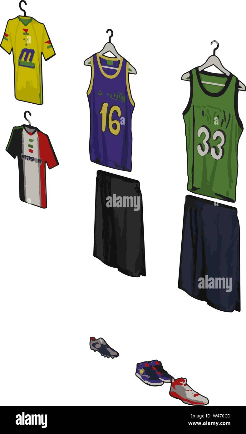 Basketball Jersey, illustrazione vettore su sfondo bianco. Illustrazione Vettoriale