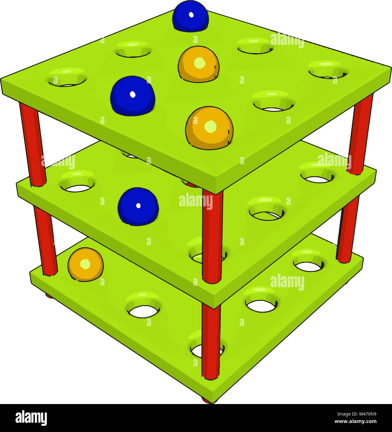 I bimbi di legno tabella di rilevamento, illustrazione vettore su sfondo bianco. Illustrazione Vettoriale