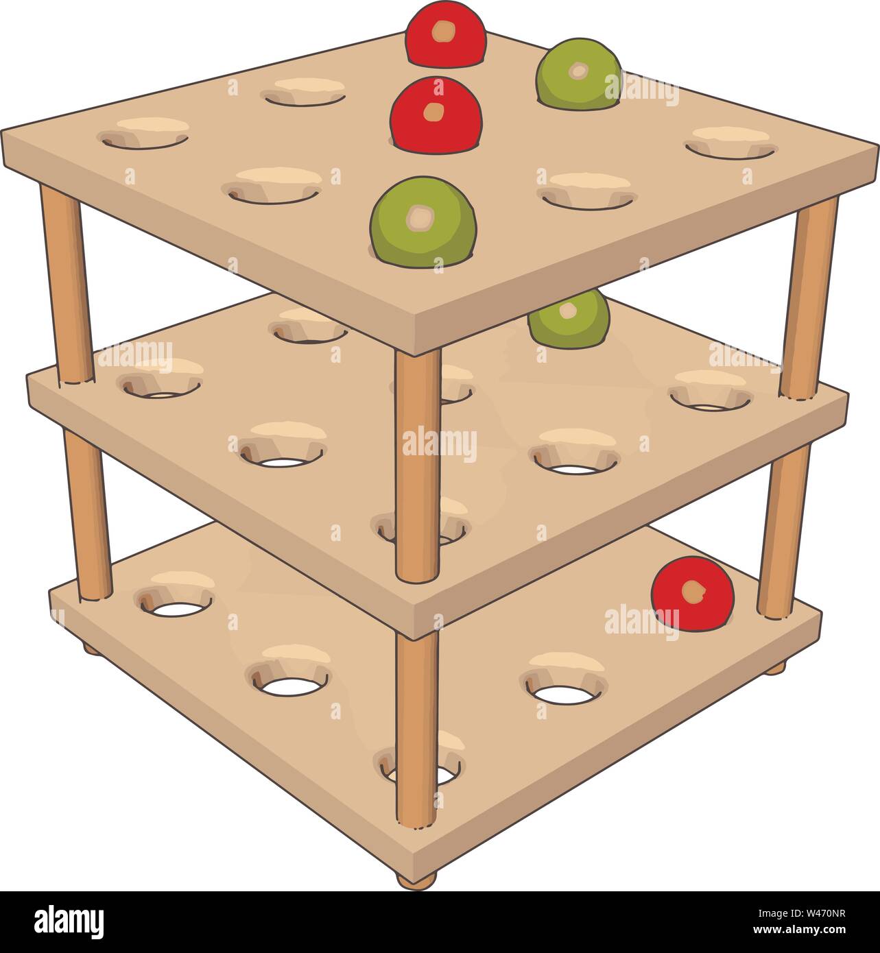 I bimbi di legno tabella di rilevamento, illustrazione vettore su sfondo bianco. Illustrazione Vettoriale