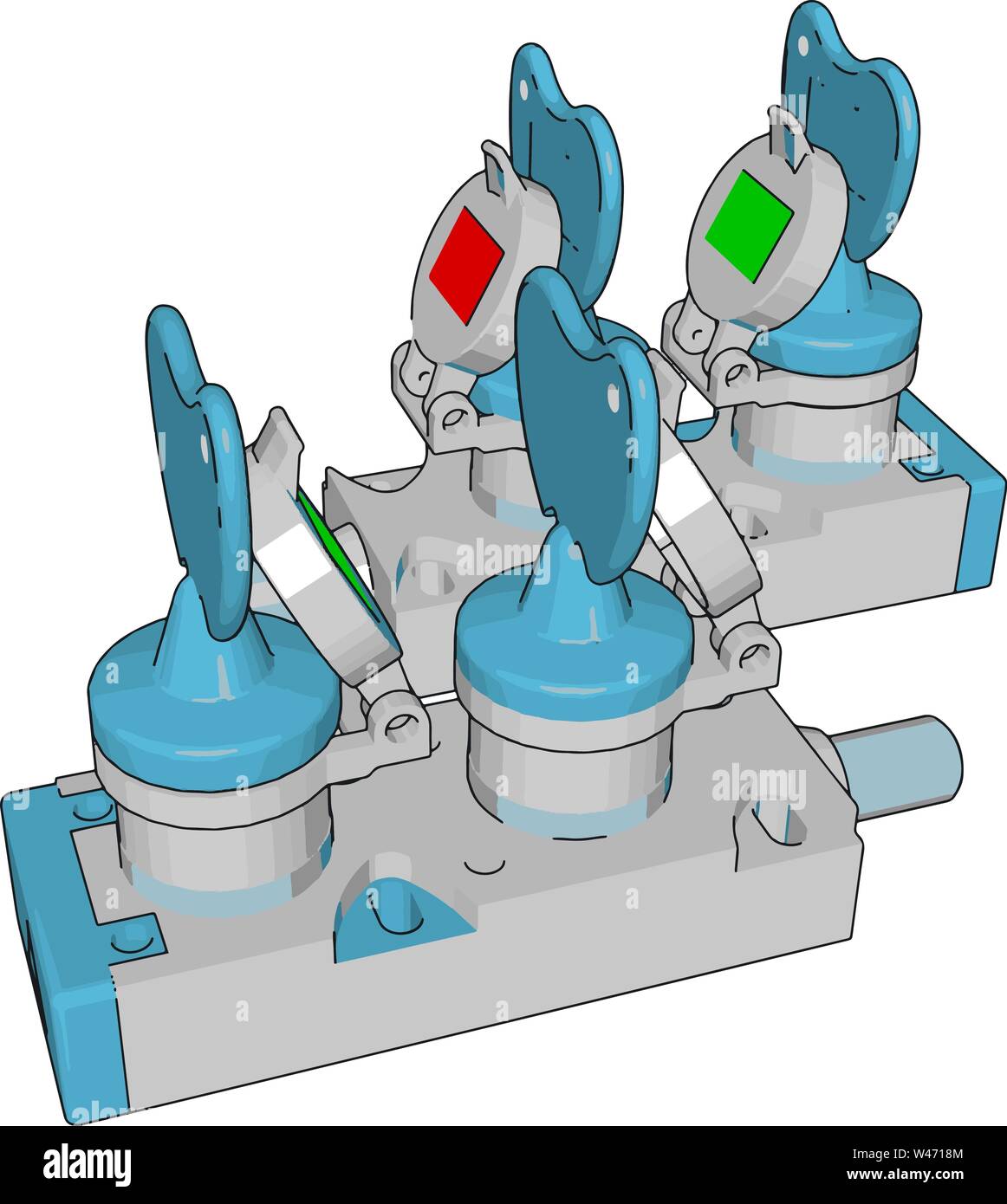 Il raffreddamento del computer, illustrazione vettore su sfondo bianco. Illustrazione Vettoriale