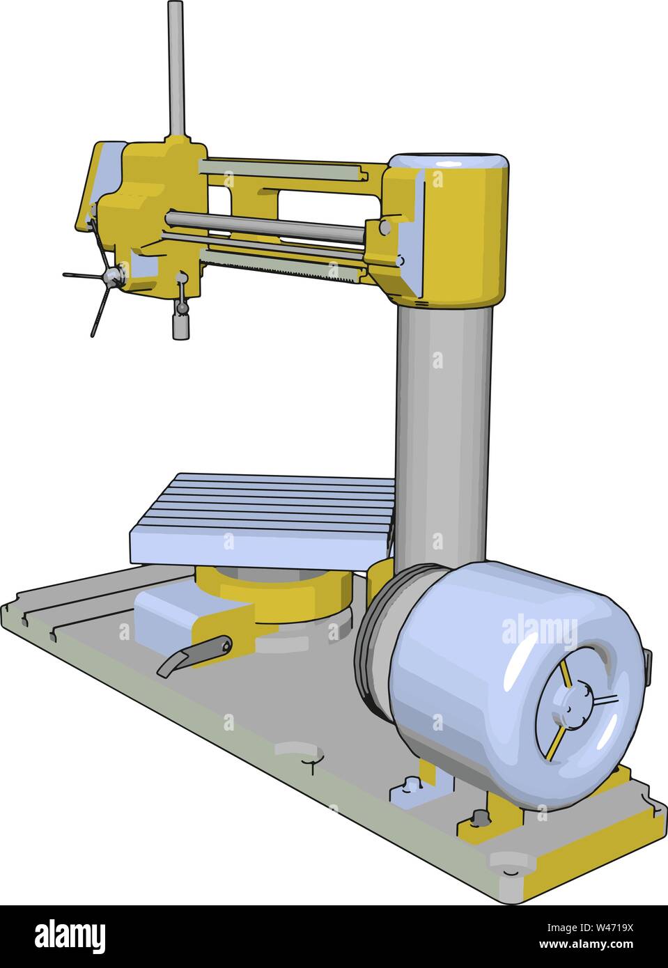 Fabbrica macchina utensile, illustrazione vettore su sfondo bianco. Illustrazione Vettoriale