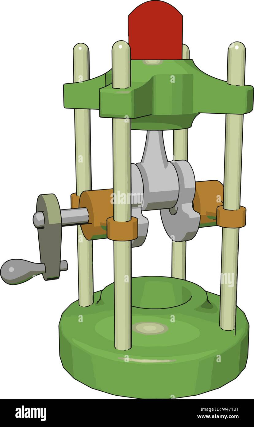 Cancello verde valvole, illustrazione, vettore su sfondo bianco. Illustrazione Vettoriale