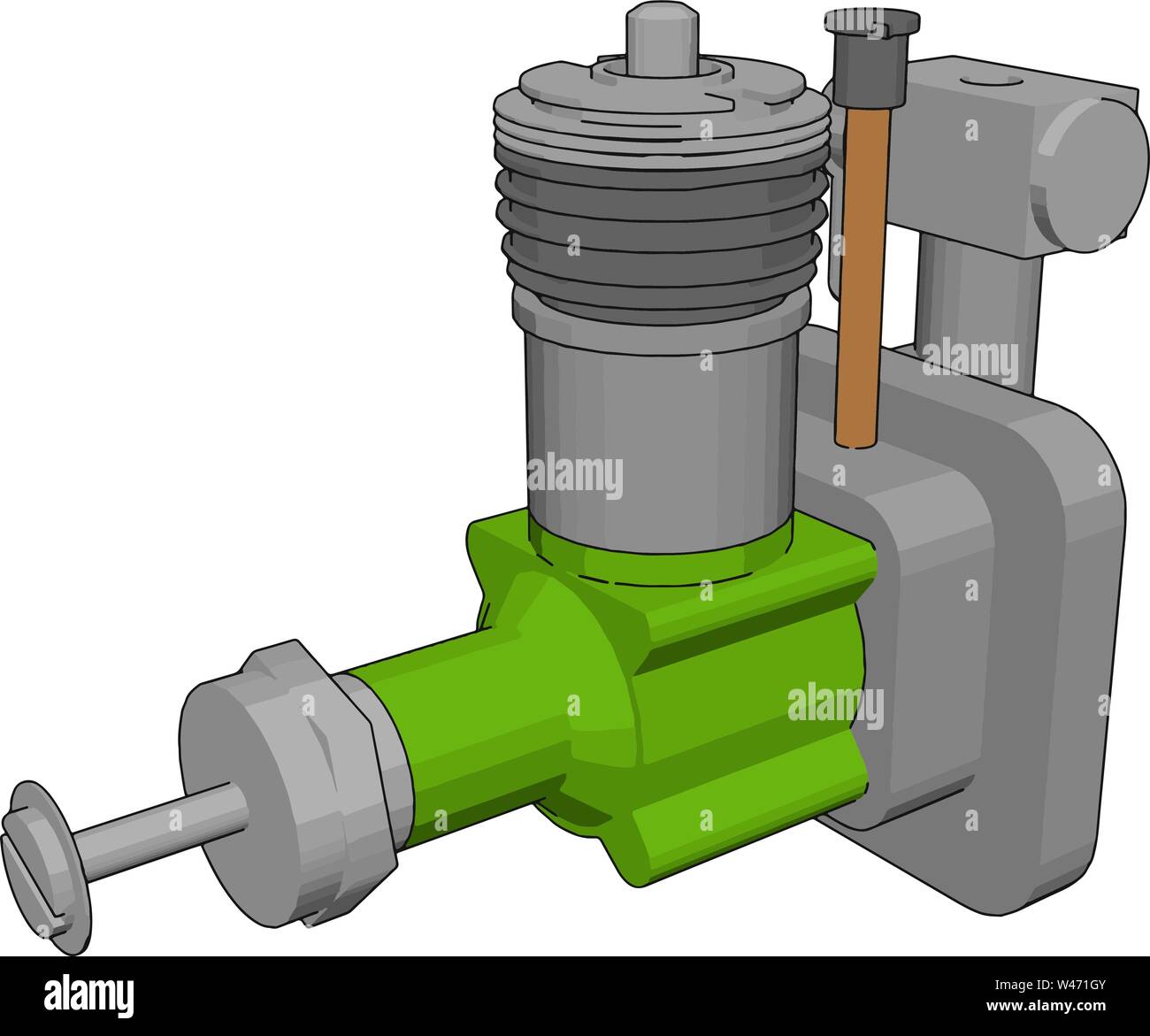 Verde coppa di liquame pompa, illustrazione, vettore su sfondo bianco. Illustrazione Vettoriale