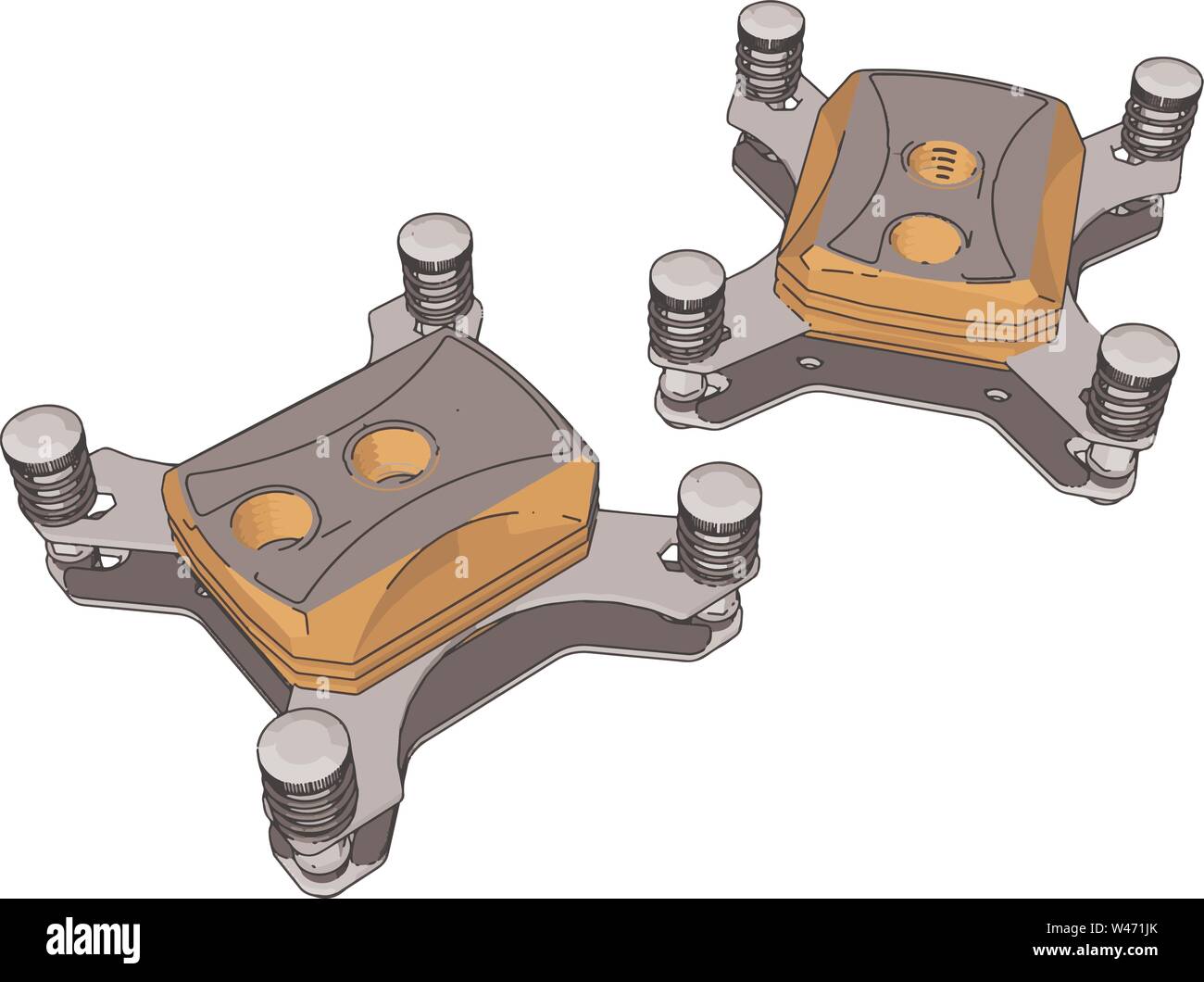 Il raffreddamento del processore, illustrazione vettore su sfondo bianco. Illustrazione Vettoriale