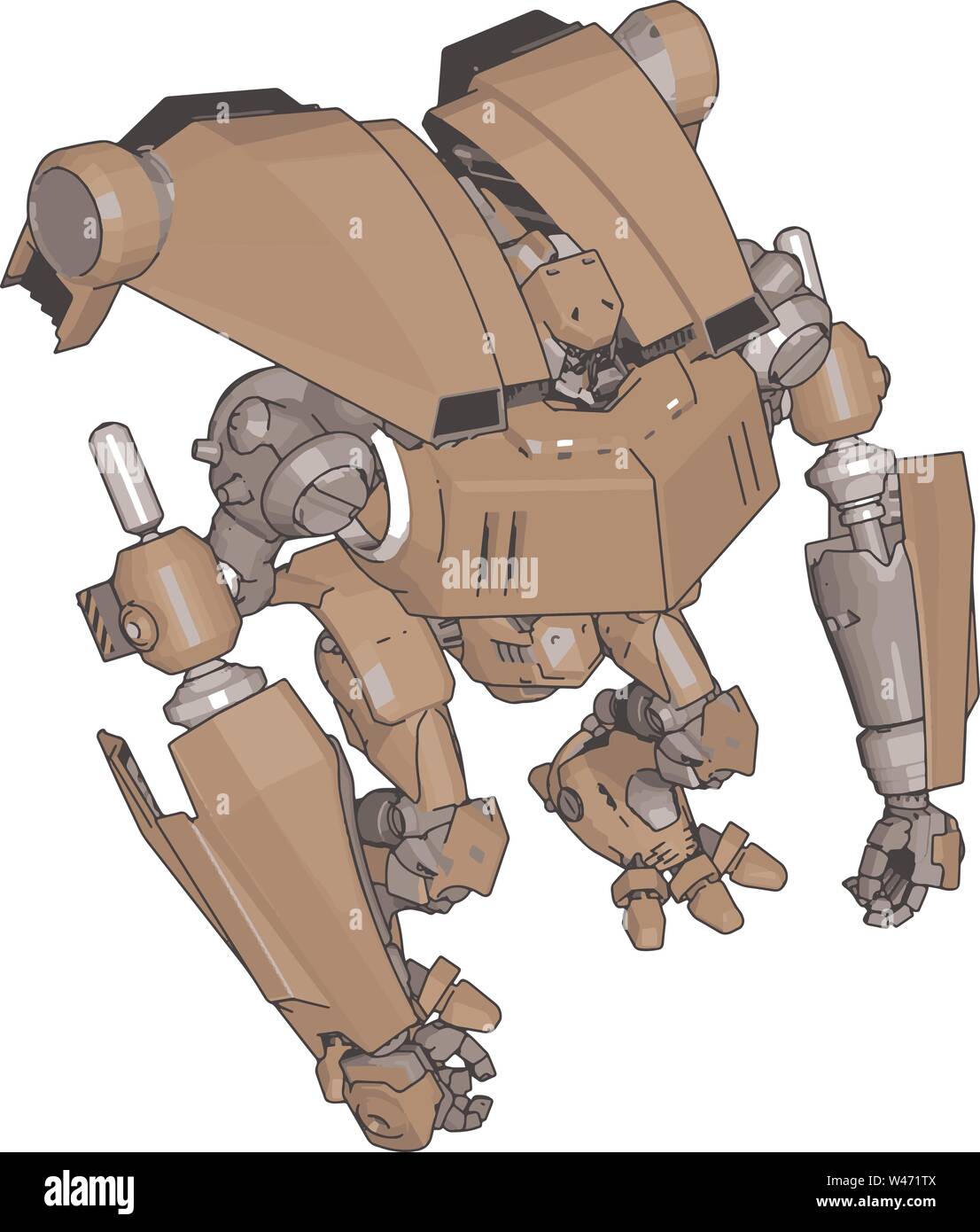 Grande robot, illustrazione, vettore su sfondo bianco. Illustrazione Vettoriale