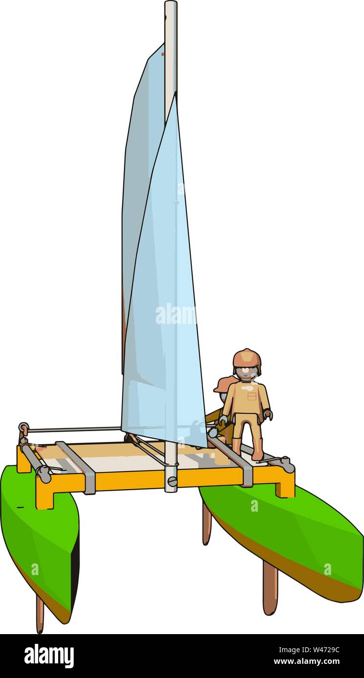 Barca giocattolo, illustrazione, vettore su sfondo bianco. Illustrazione Vettoriale