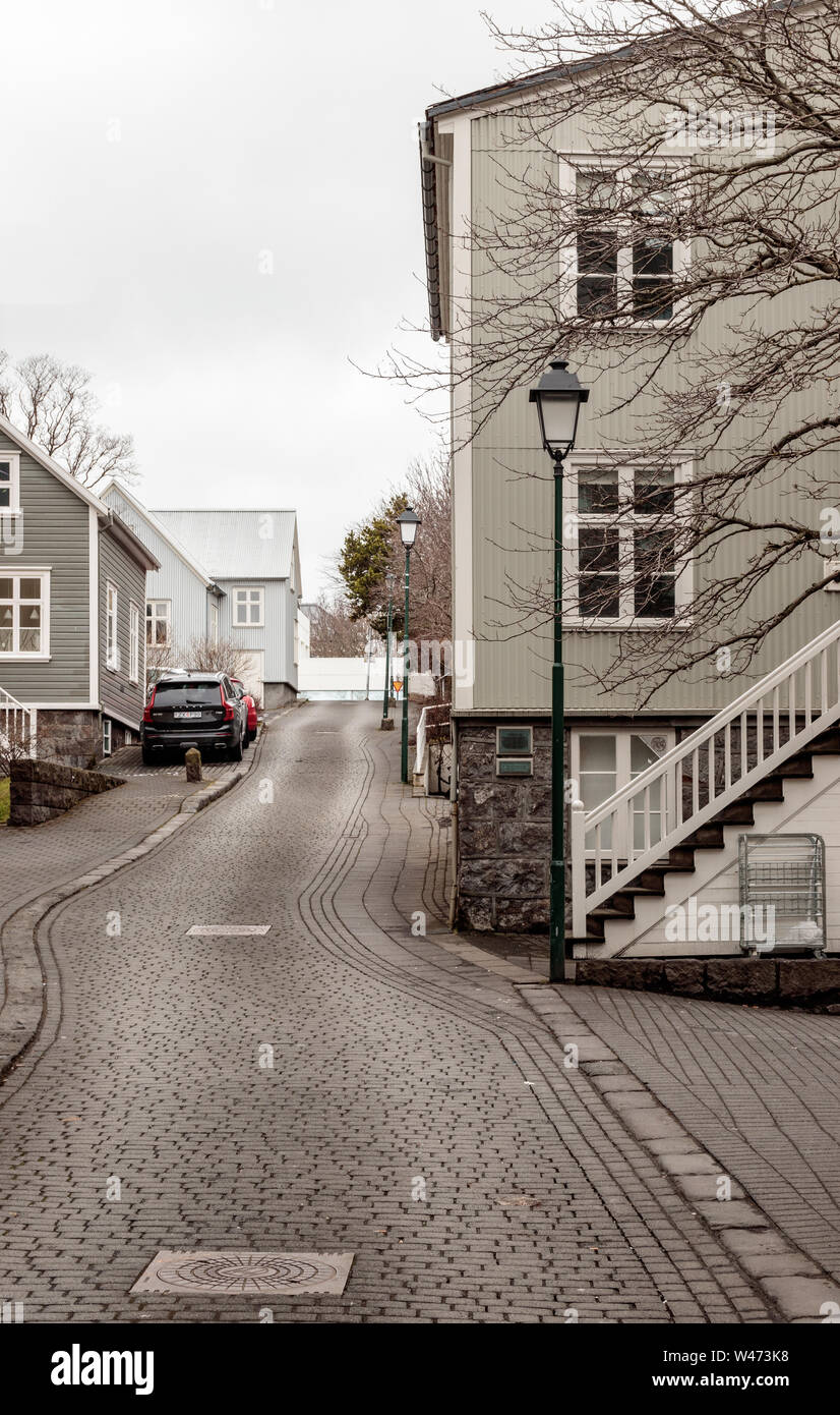 REYKJAVIK, Islanda Street nel centro della città Foto Stock