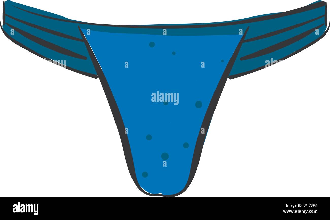 Blue thong, illustrazione, vettore su sfondo bianco. Illustrazione Vettoriale