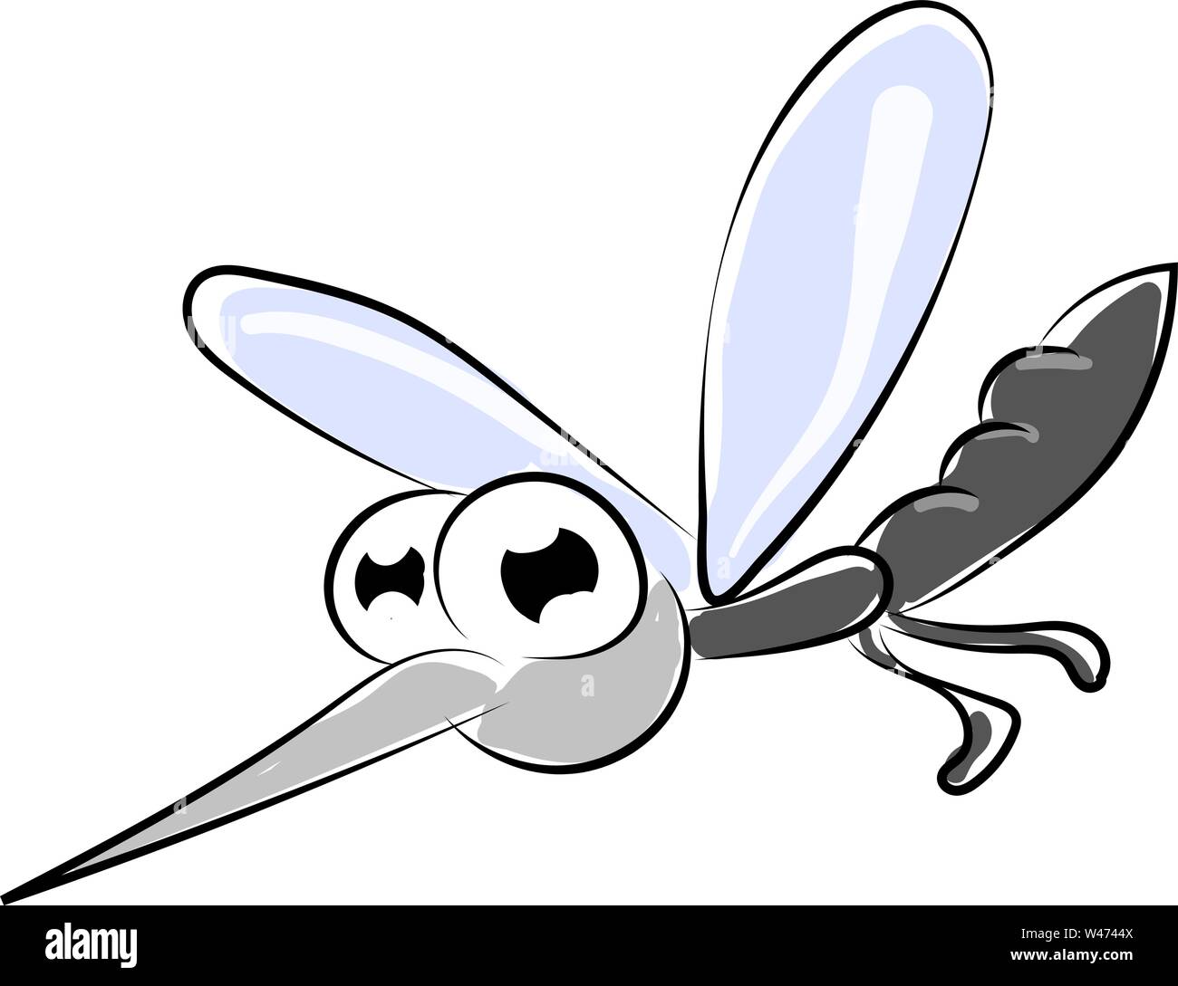 Zanzara, illustrazione, vettore su sfondo bianco. Illustrazione Vettoriale