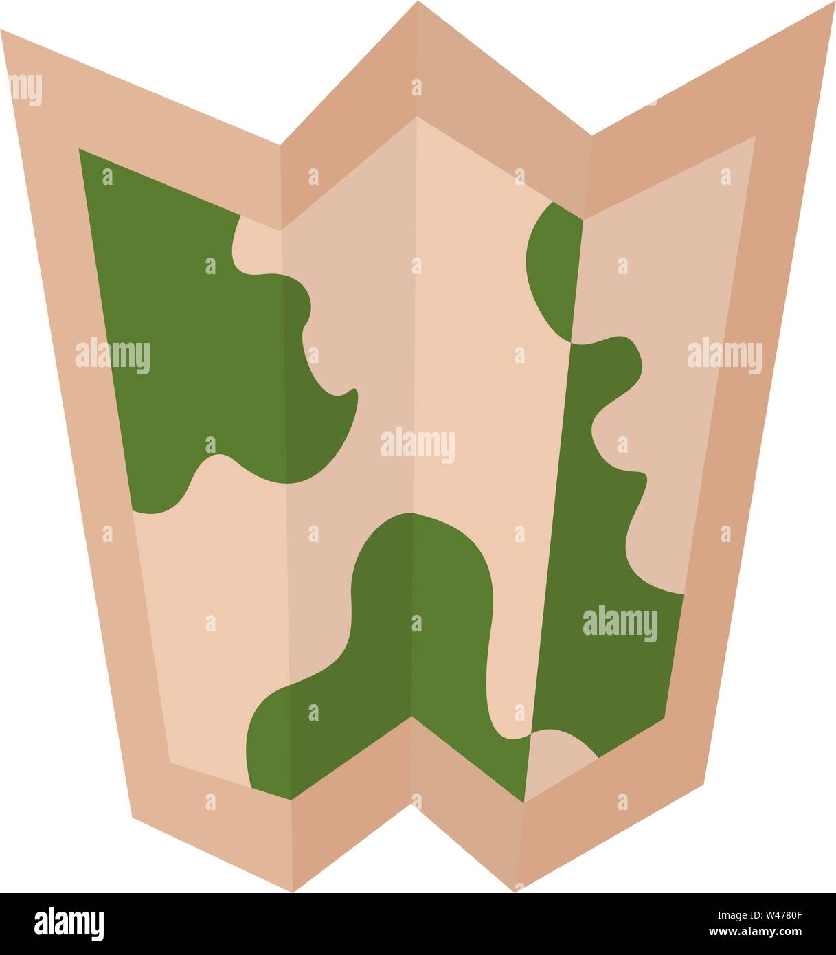 Mappa, Illustrazione, vettore su sfondo bianco. Illustrazione Vettoriale