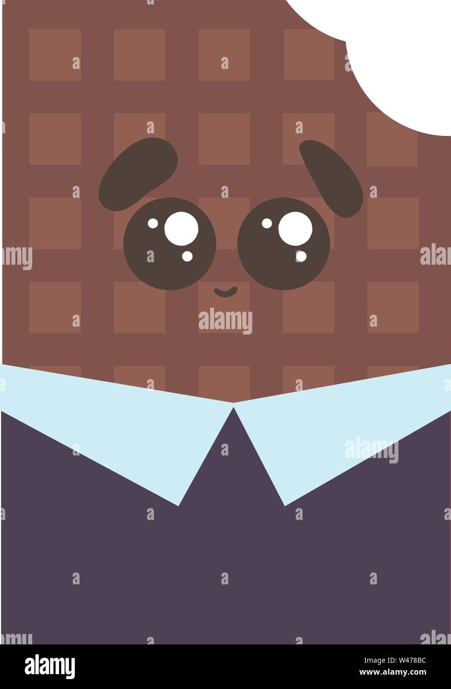 Carino il cioccolato in tuta, illustrazione, vettore su sfondo bianco. Illustrazione Vettoriale