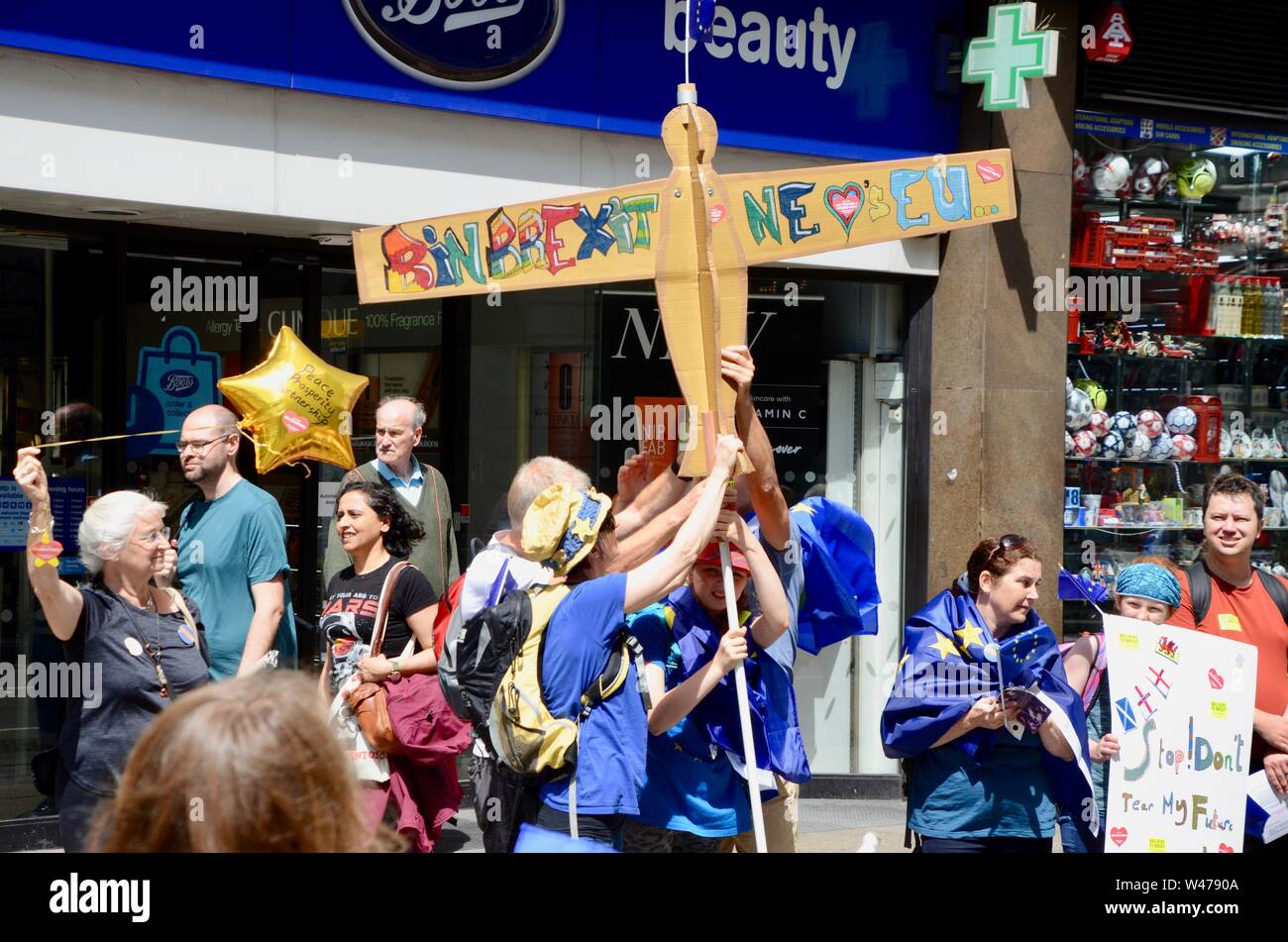N. di Boris sì all'Europa marzo per cambiare Londra 20 luglio 2019 Foto Stock