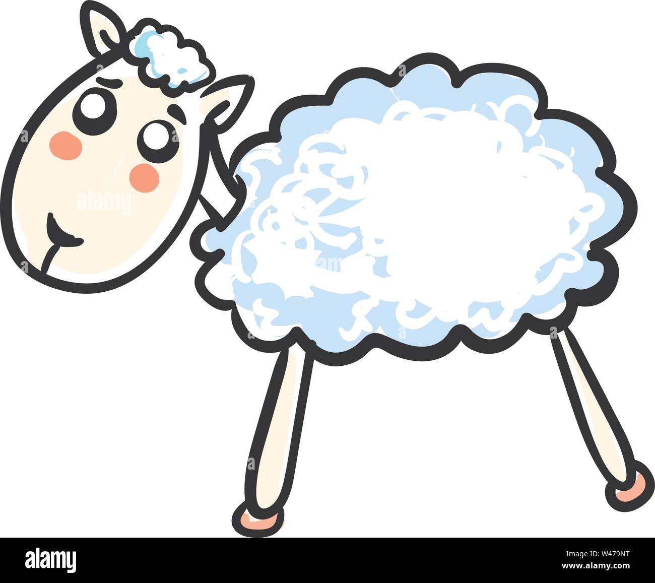 Triste pecorelle, illustrazione, vettore su sfondo bianco. Illustrazione Vettoriale