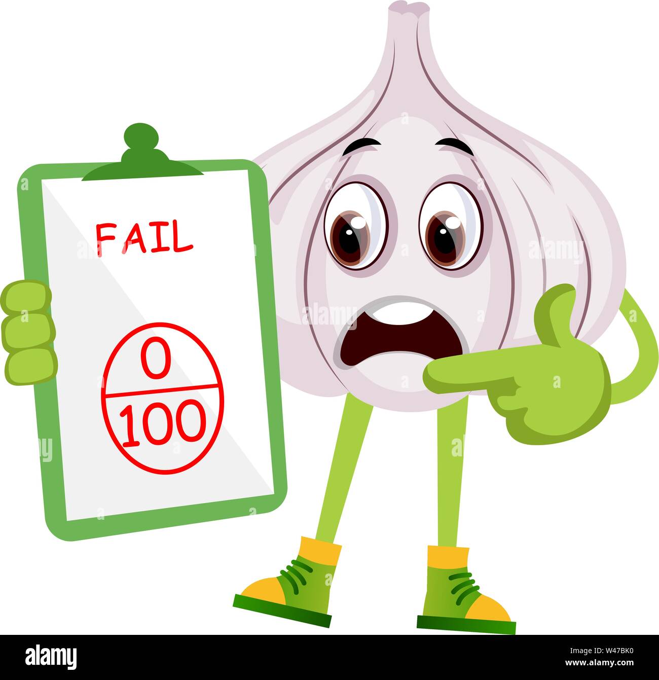 Aglio con cattiva qualità, illustrazione, vettore su sfondo bianco. Illustrazione Vettoriale