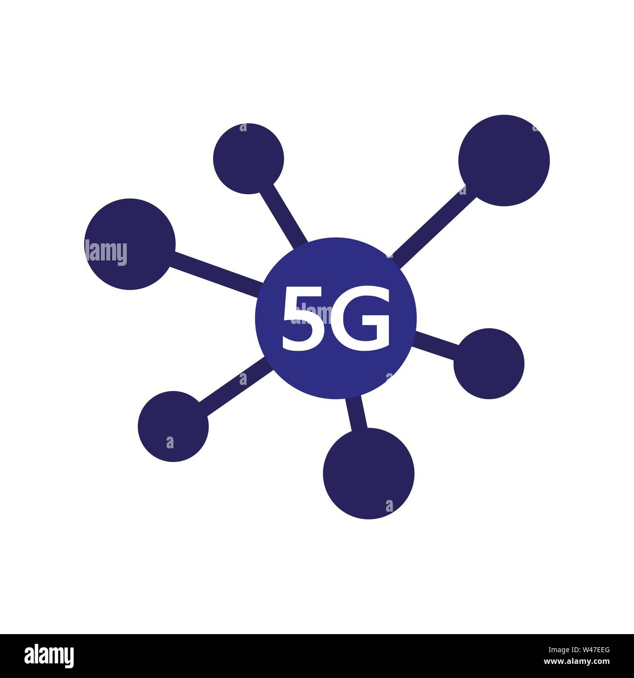 5G wireless di nuova connessione ad internet tramite wifi. La tecnologia del vettore icona segno di rete 5G. Quinta innovativa generazione di global Internet ad alta velocità Illustrazione Vettoriale