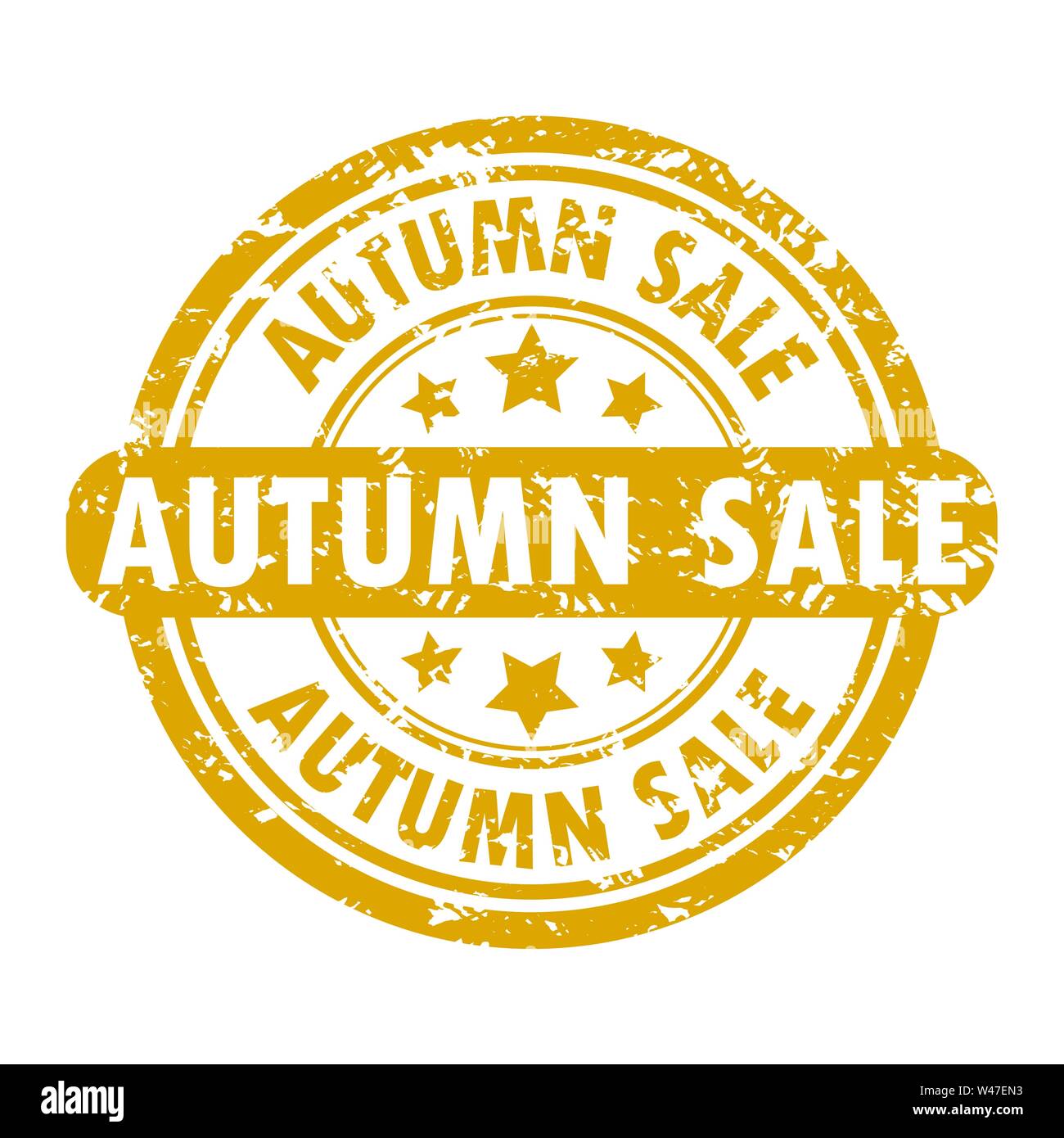 Vendita stagionale autunno timbro di gomma sketch. Guarnizione di tenuta del vettore promo vendita autunnale caduta, banner promozione texture timbro di gomma illustrazione. Shopping autunnale annuncio Illustrazione Vettoriale