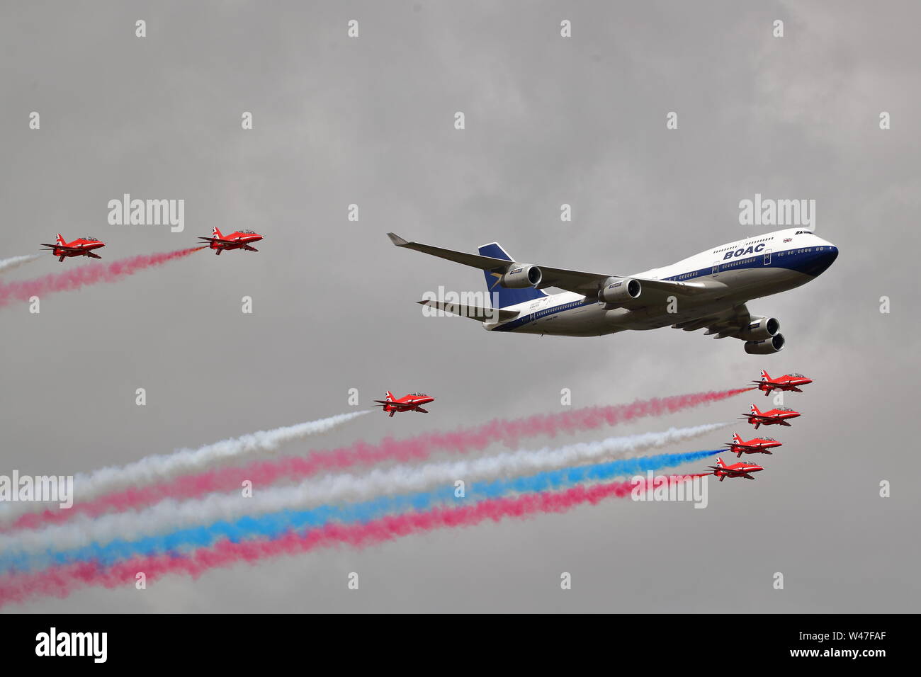 Fairford, UK. Il 20 luglio 2019. British Airways celebra il suo anniversario con un flypast. © Uwe Deffner / Alamy Live News Foto Stock