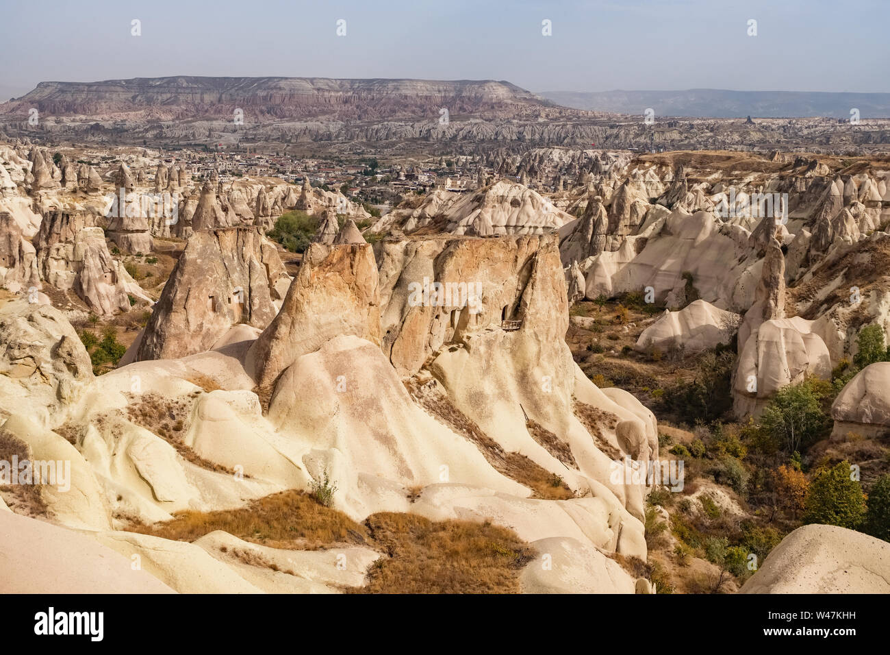 Panorama della valle di piccione in Cappadocia, Turchia Foto Stock