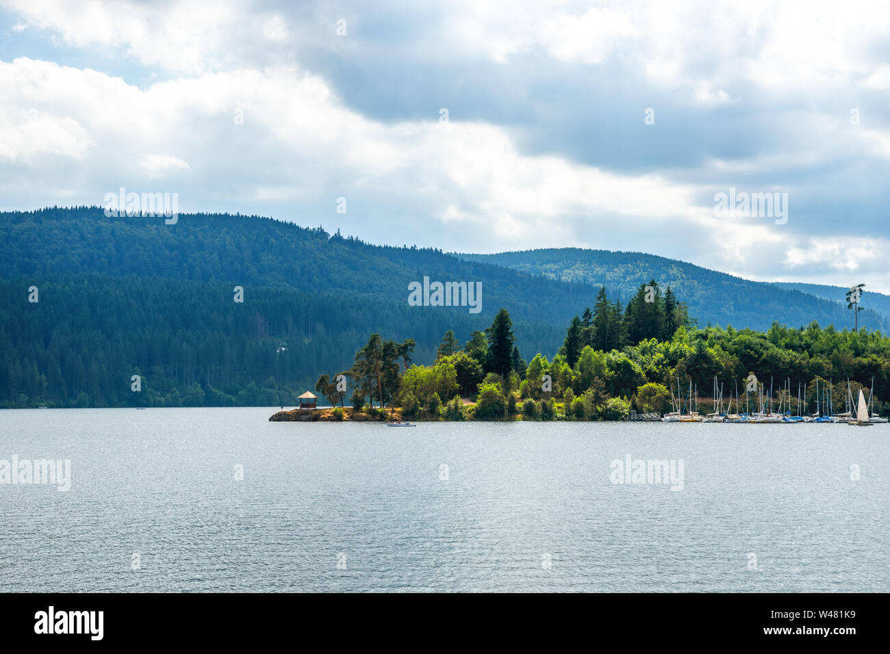 Bella Schluchsee, Foresta Nera, Germania Foto Stock