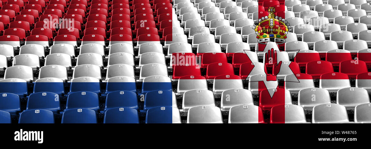 Paesi Bassi Irlanda del Nord stadium sedi concetto. Il calcio europeo delle qualifiche di giochi. Foto Stock