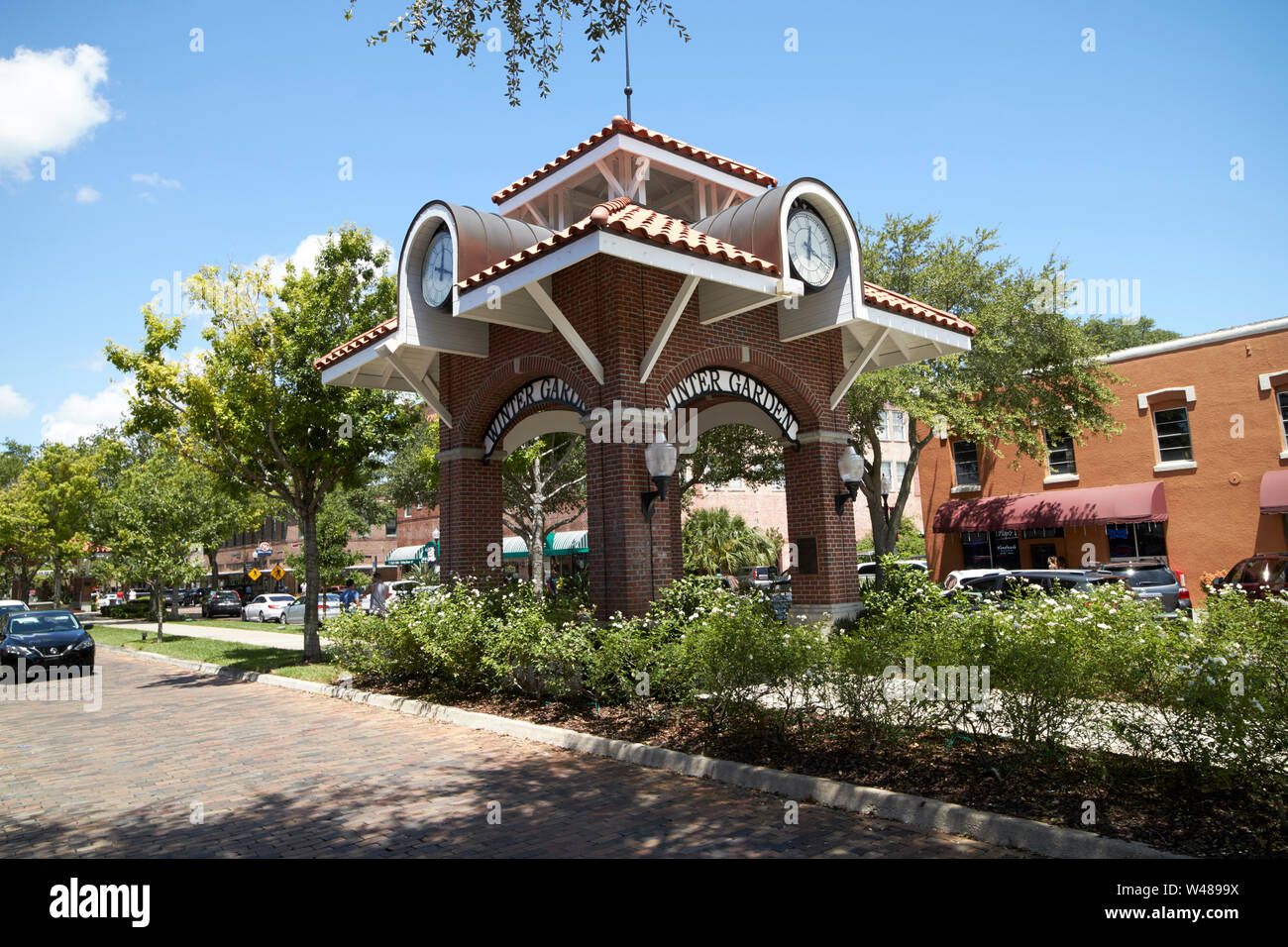 Centro storico giardino d inverno sul west orange sentiero vicino a Orlando in Florida fl usa stati uniti d'America Foto Stock