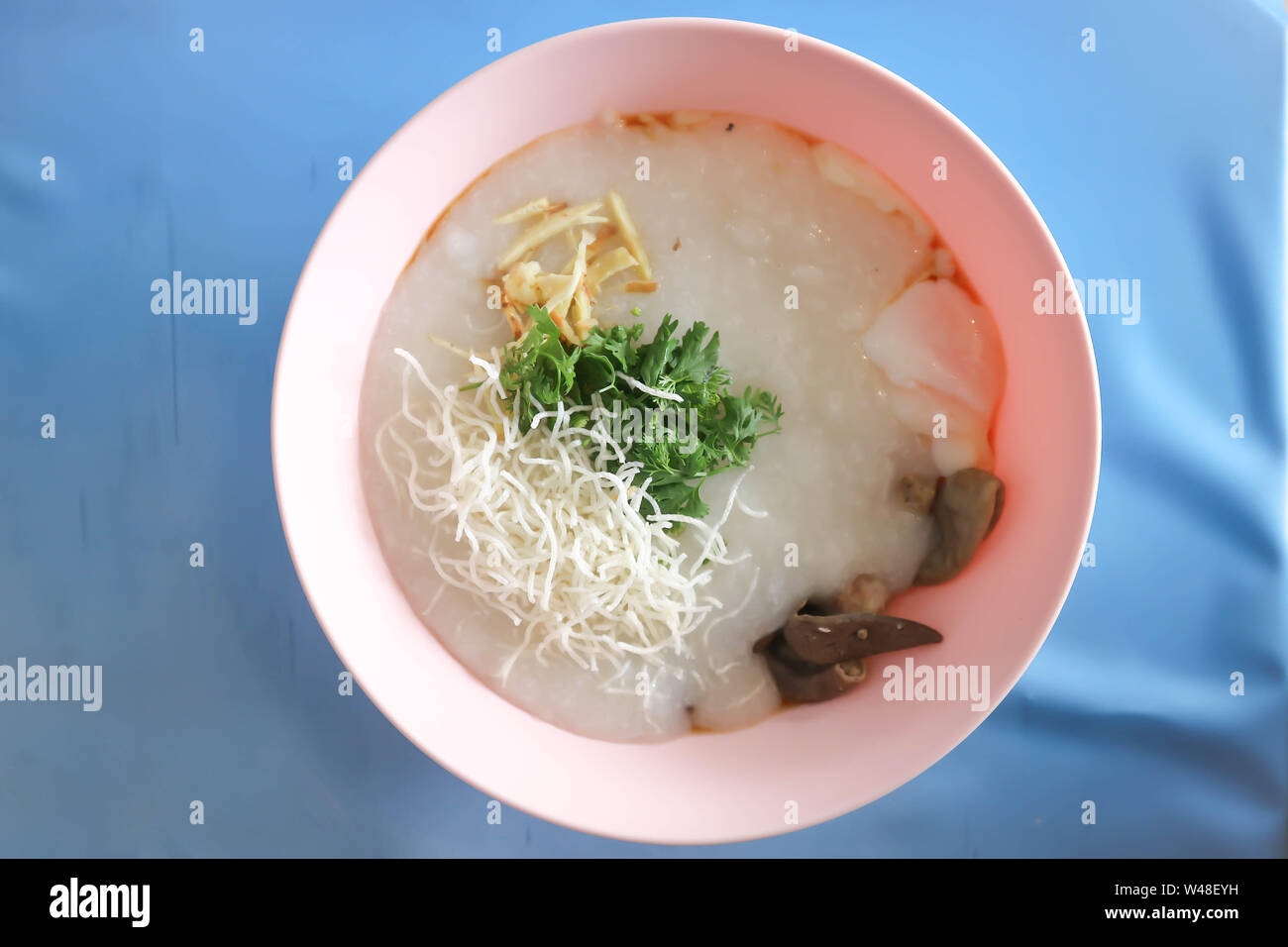 Farinata di Riso, farinata di riso o piatto di riso congee Foto Stock
