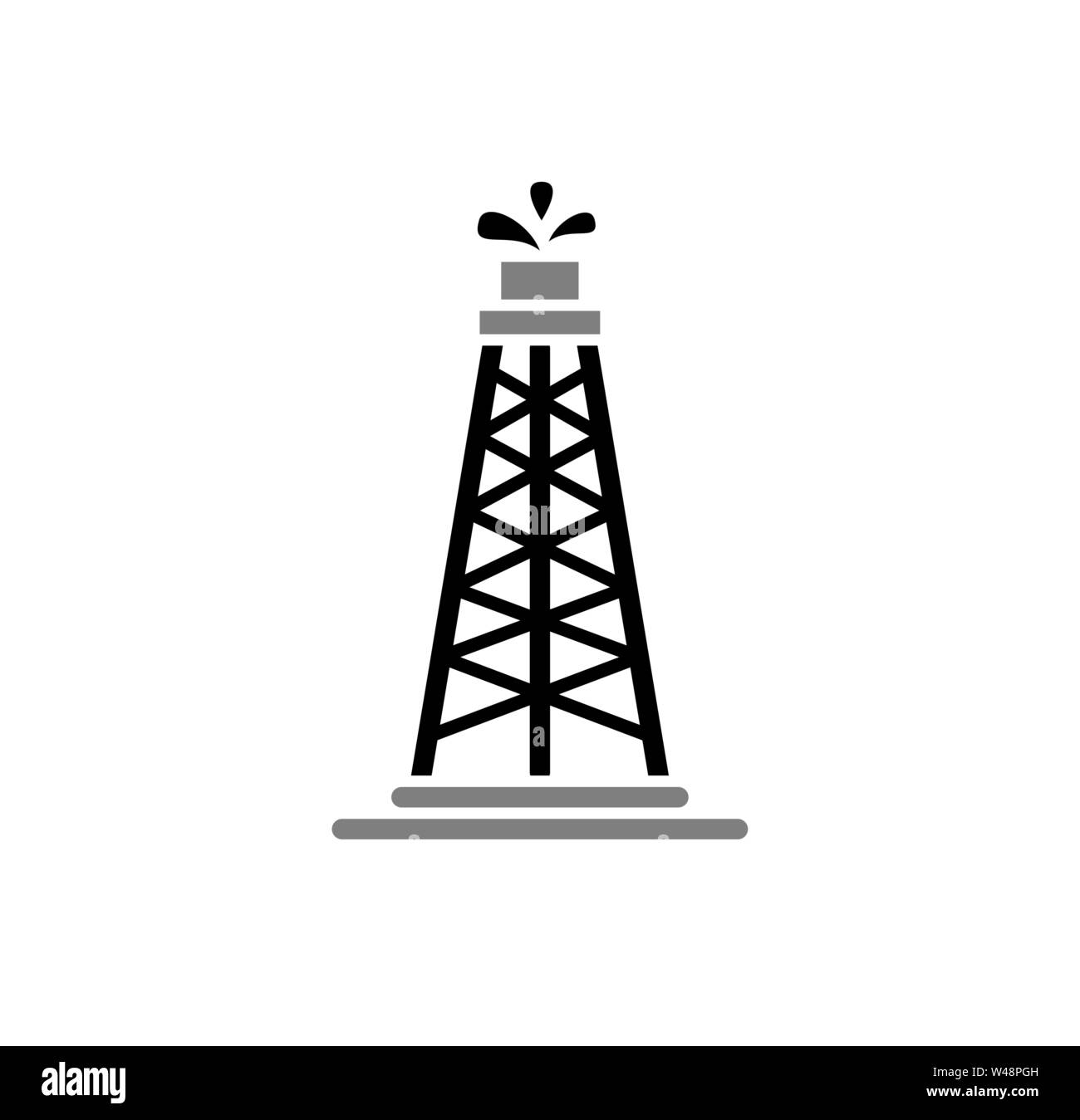 Oil Rig relativi icona sullo sfondo per la progettazione grafica e web. Illustrazione semplice. Concetto di Internet il simbolo per il sito web o il pulsante mobile app. Illustrazione Vettoriale