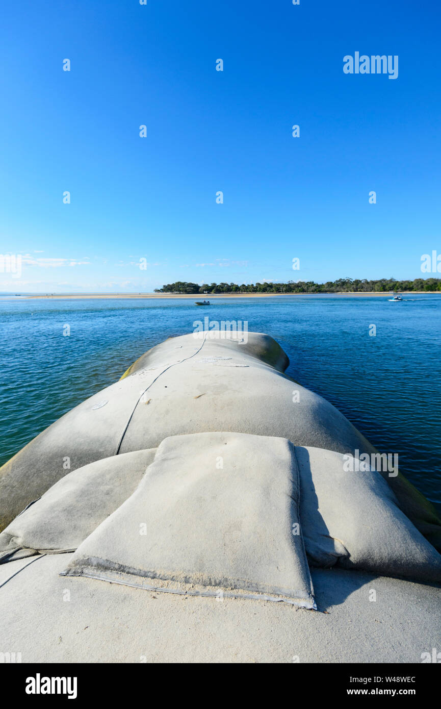 Difesa del Mare contro erosione costiera a Noosa teste, Sunshine Coast, Queensland, QLD, Australia Foto Stock