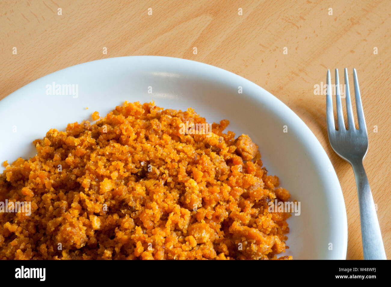 Migas di servire. La Mancha, in Spagna. Foto Stock