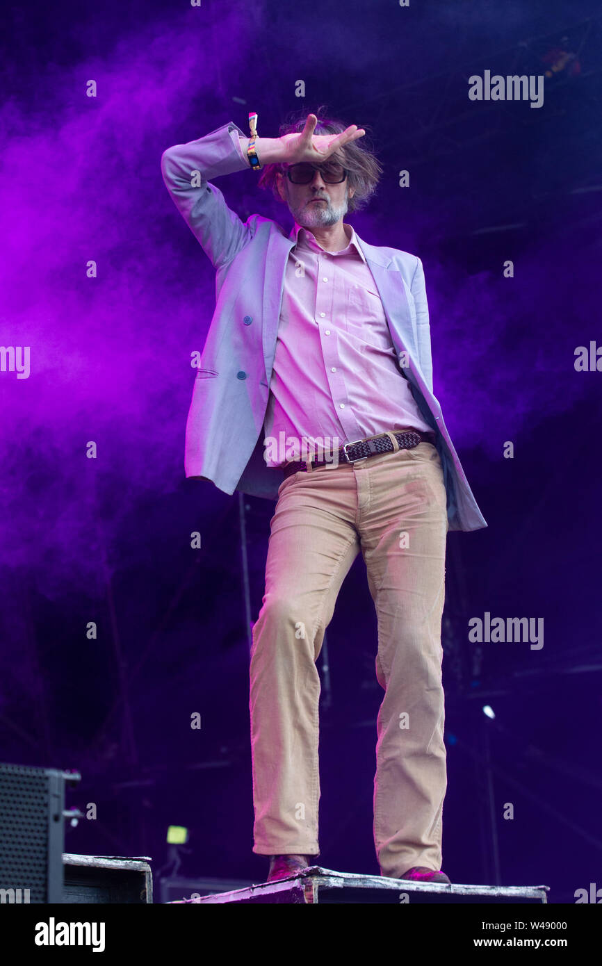 Jarvis Cocker esegue a Bluedot Sabato notte.(xx luglio 2019)Luogo tra 18-21 luglio a Jodrell Bank, CHESHIRE REGNO UNITO. Foto Stock