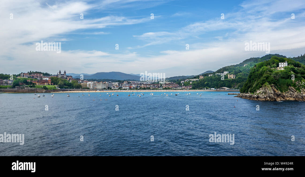 Ondaretta beach in San Sebastian Donestia Foto Stock