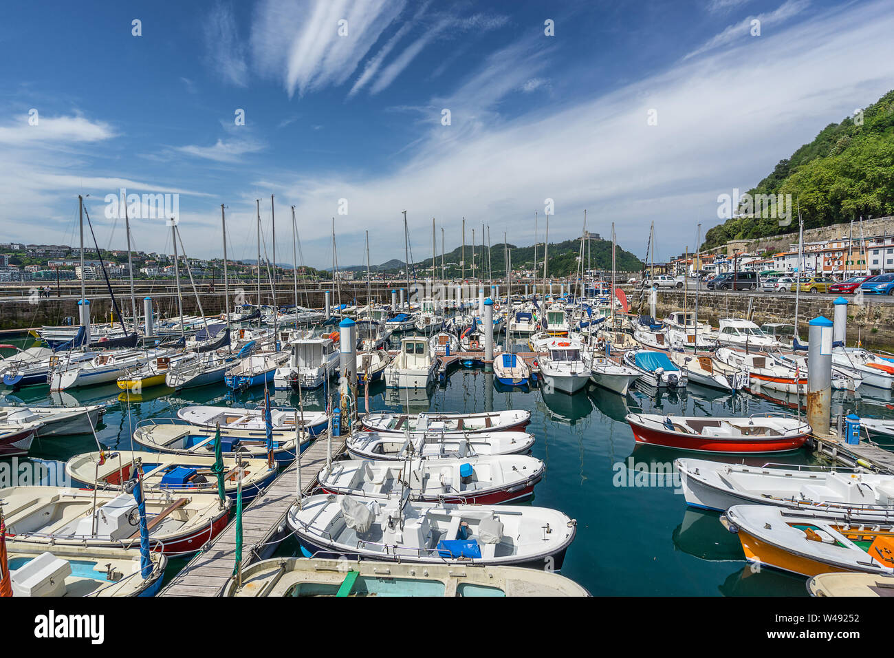 San Sebastian Porto nel Paese Basco in Spagna Foto Stock
