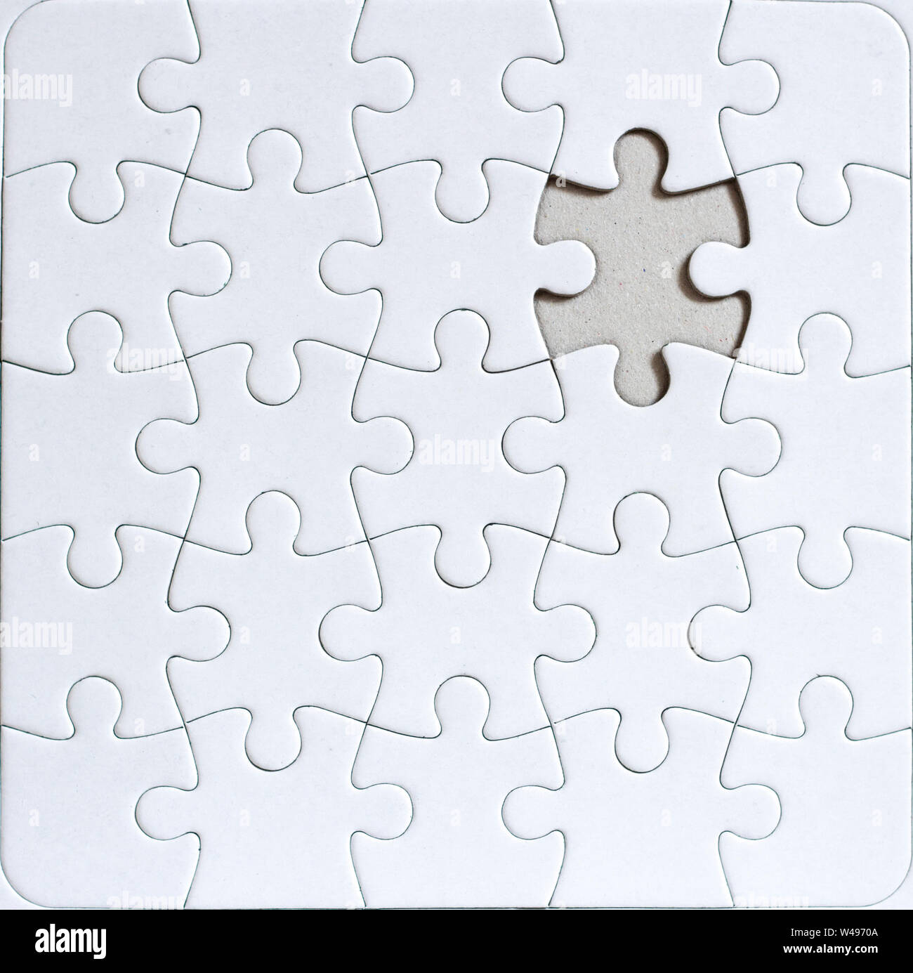 Blank puzzle mancanti di pezzo di puzzle Foto Stock
