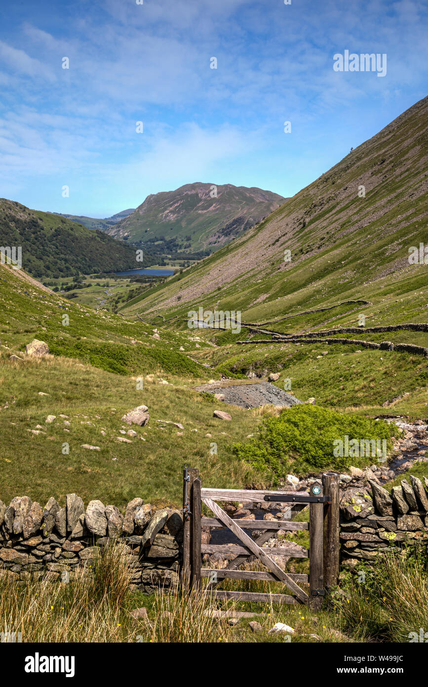 Kirkstone pass Lake District guardando verso i fratelli acqua Foto Stock