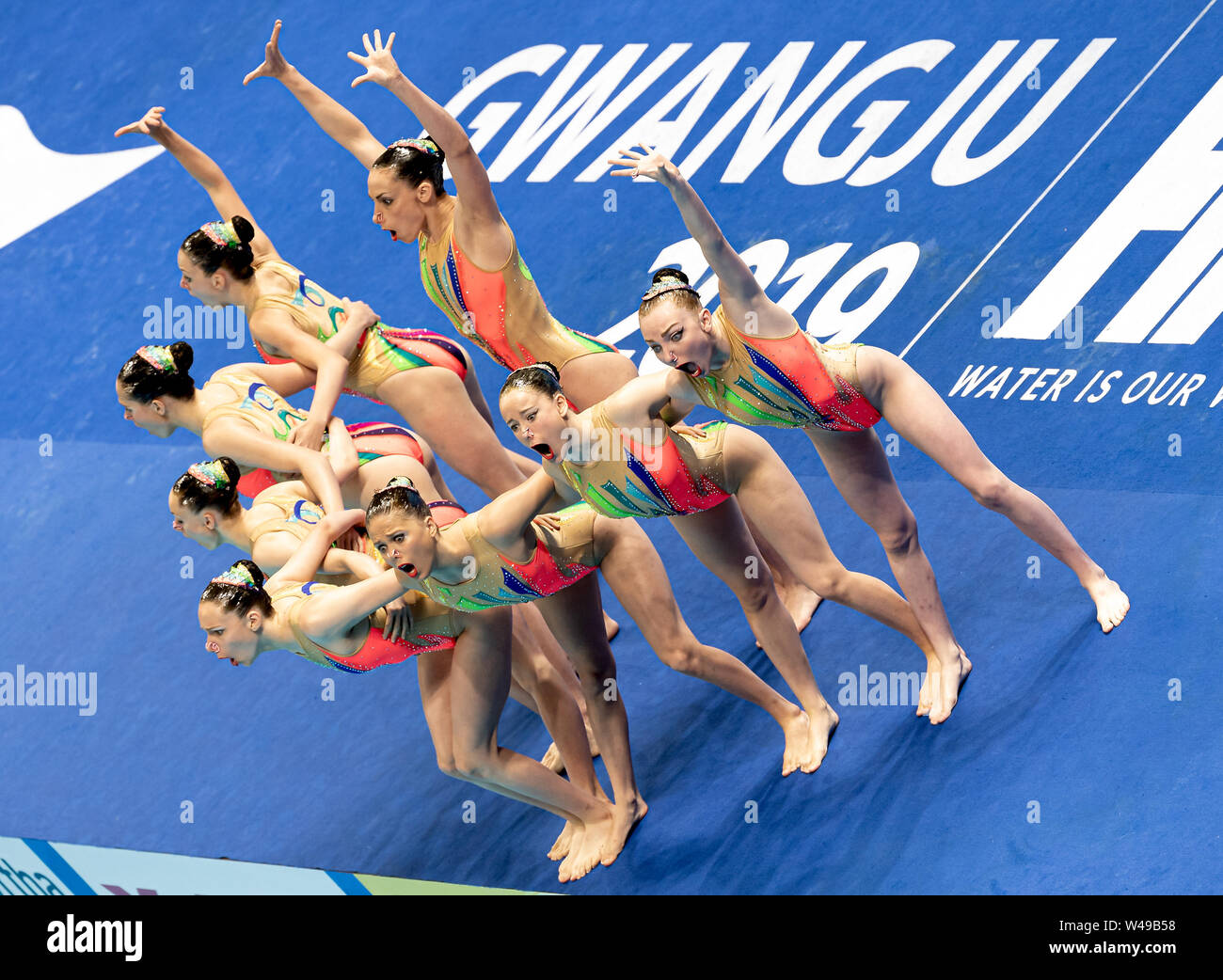 17 luglio 2019 Gwangju, Corea del Sud 18° Campionato Mondiale di Aquatics della FINA Francia fra ANNEQUIN, DISBEAUX, GONZALEZ, LUSSEAU, BRAVARD, ESNAULT, JENKINS, PLANEIX Gwangju Corea del Sud 17/07/2019 Campionato Mondiale di Aquatics Yeomju Gymnasium Foto Stock