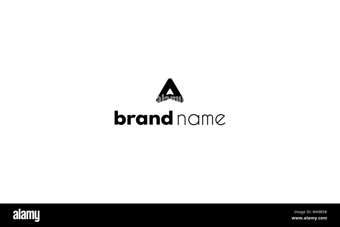 Il logo del vettore che rappresenta la lettera A nella forma di una freccia verso l'alto. Illustrazione Vettoriale