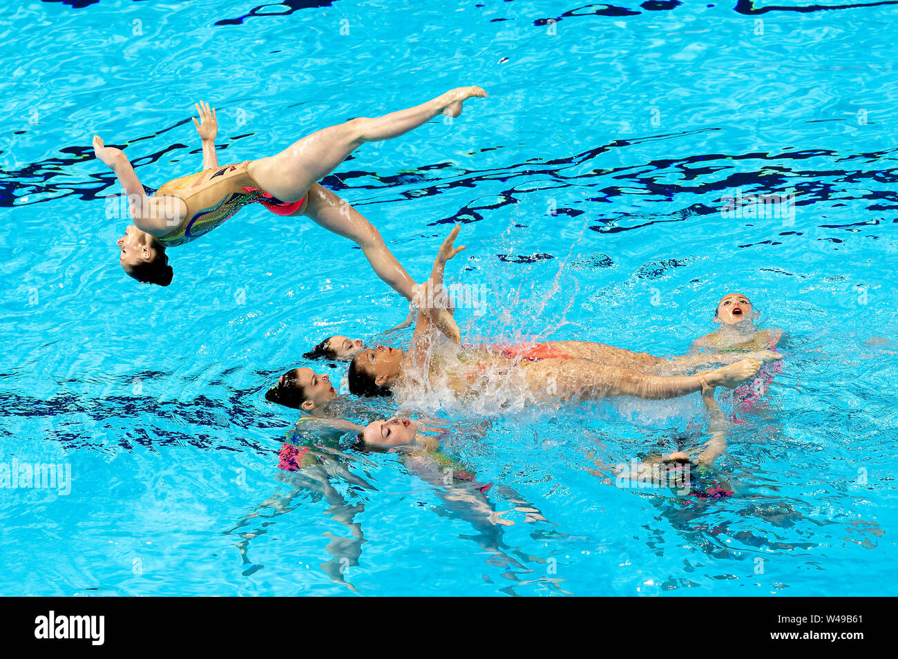 17 luglio 2019 Gwangju, Corea del Sud 18° Campionato Mondiale di Aquatics della FINA Francia fra ANNEQUIN, DISBEAUX, GONZALEZ, LUSSEAU, BRAVARD, ESNAULT, JENKINS, PLANEIX Gwangju Corea del Sud 17/07/2019 Campionato Mondiale di Aquatics Yeomju Gymnasium Foto Stock