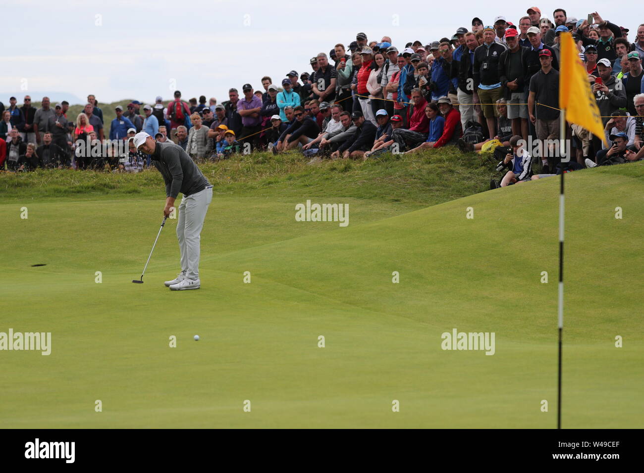 Portrush, UK. Il 20 luglio, 2019. La Giordania Speith sul decimo foro durante il terzo round della 148th British Open Championship al Royal Portrush Golf Club nella contea di Antrim, Irlanda del Nord, il 20 luglio 2019. Credito: Aflo Co. Ltd./Alamy Live News Foto Stock